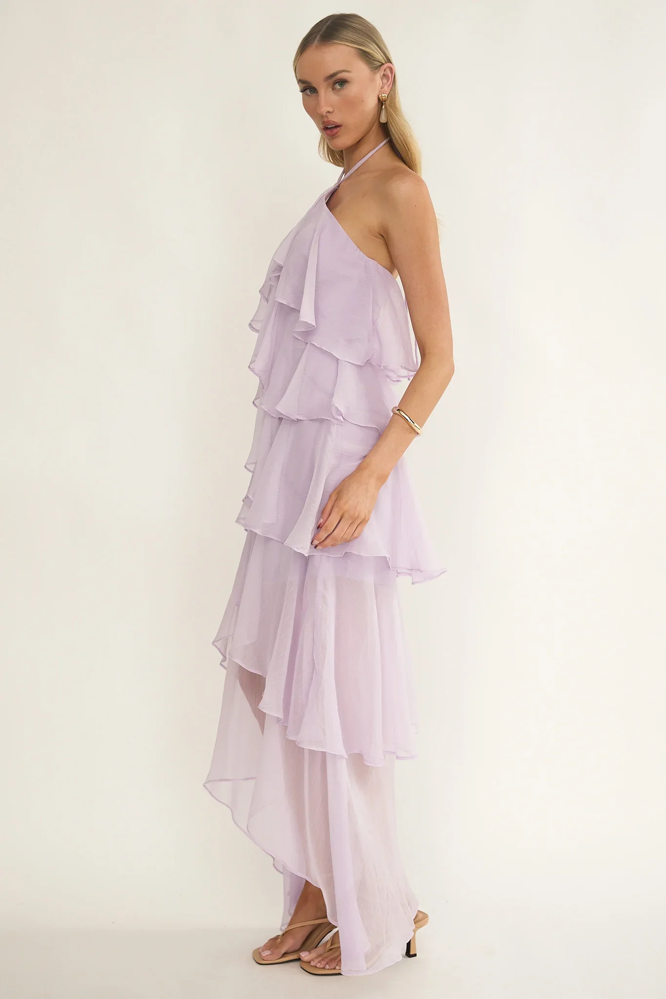 Darylyn Tiered Ruffle Maxi Dress Lilac