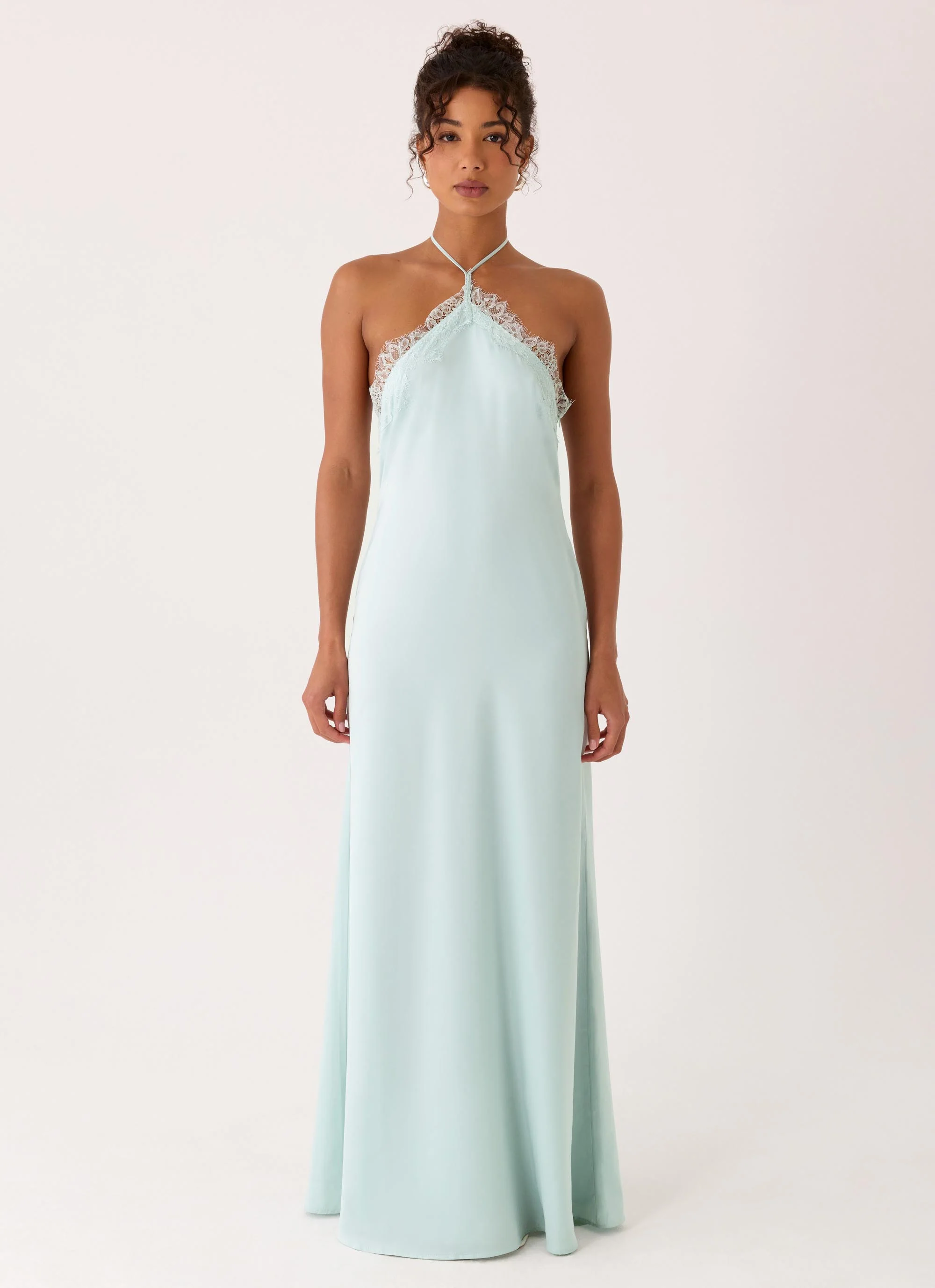 Samaria Halter Maxi Dress - Aqua - luluinthesky