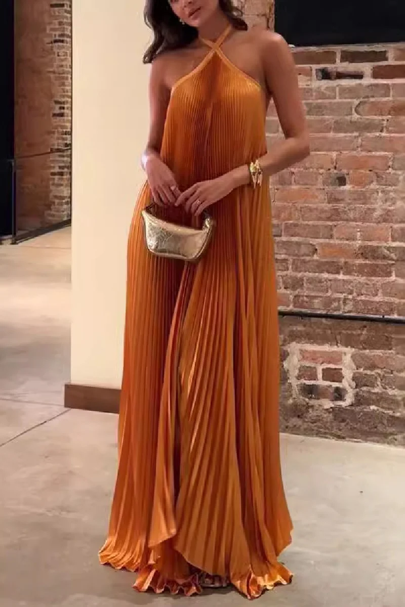A-Line  Floor Length Silk-Like Wedding Guest Dress 833160632824