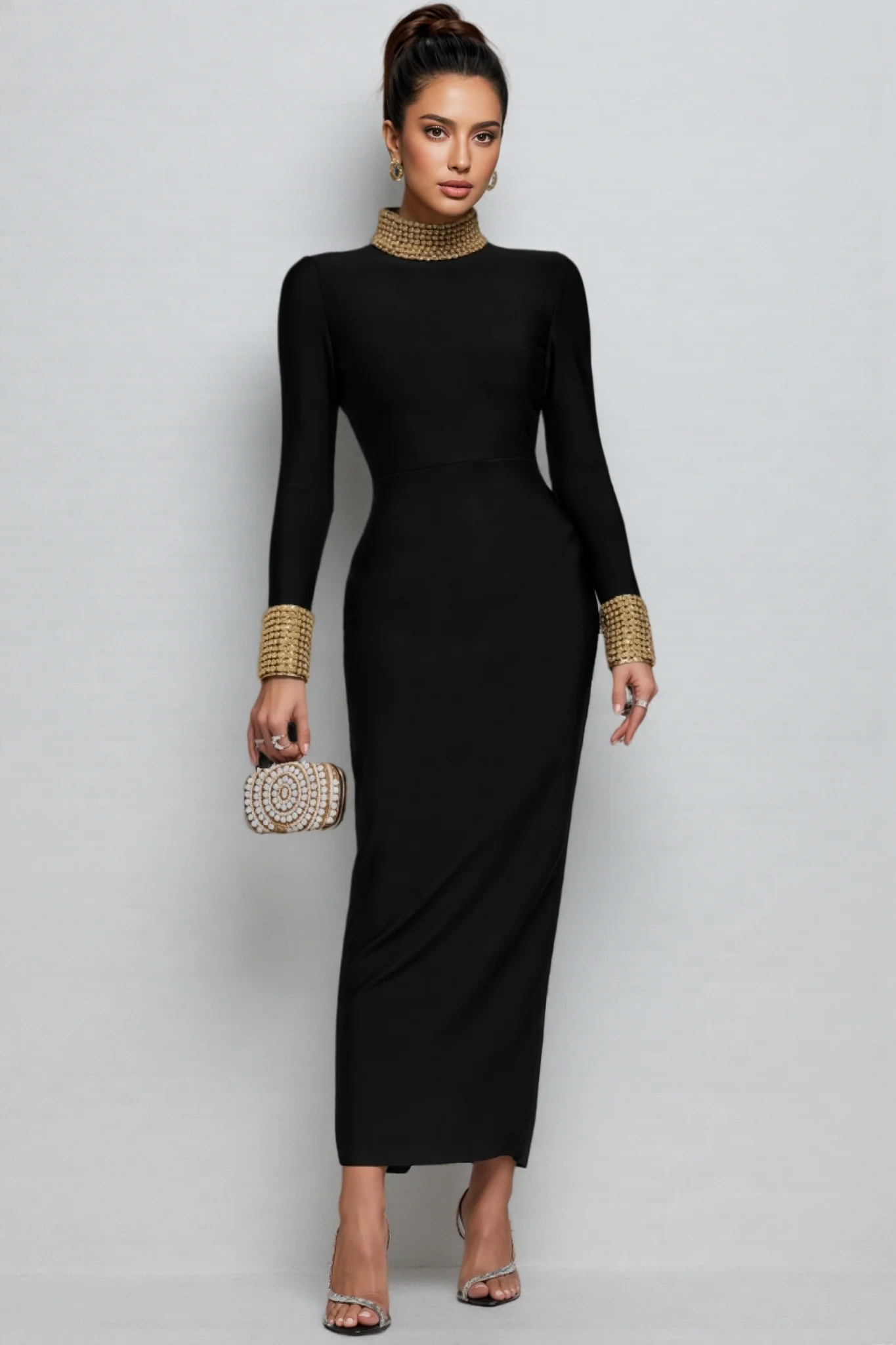 Ogaka Diamante Bandage Maxi Dress