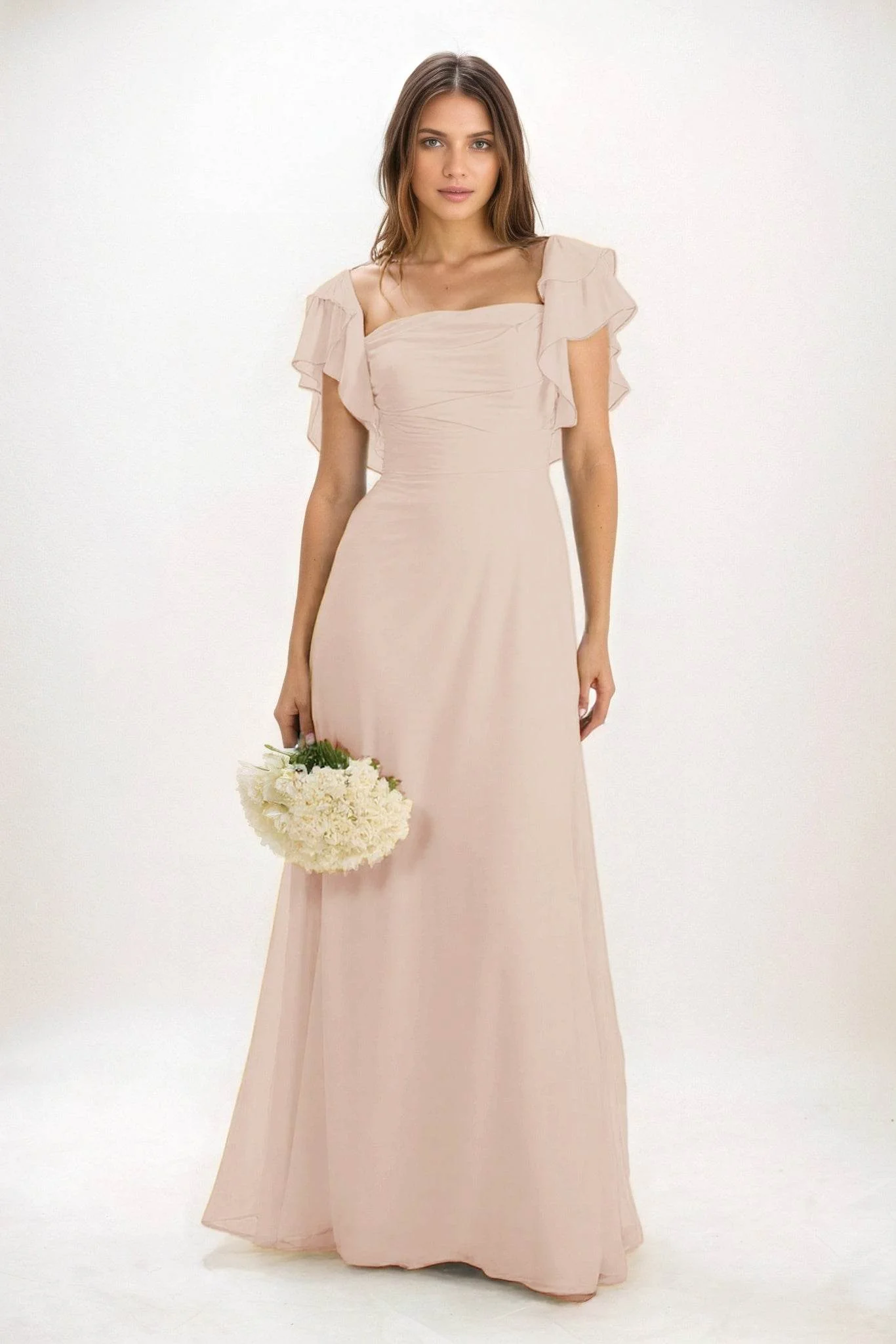 A-Line Maxi Chiffon Bridesmaid Dress CB0856