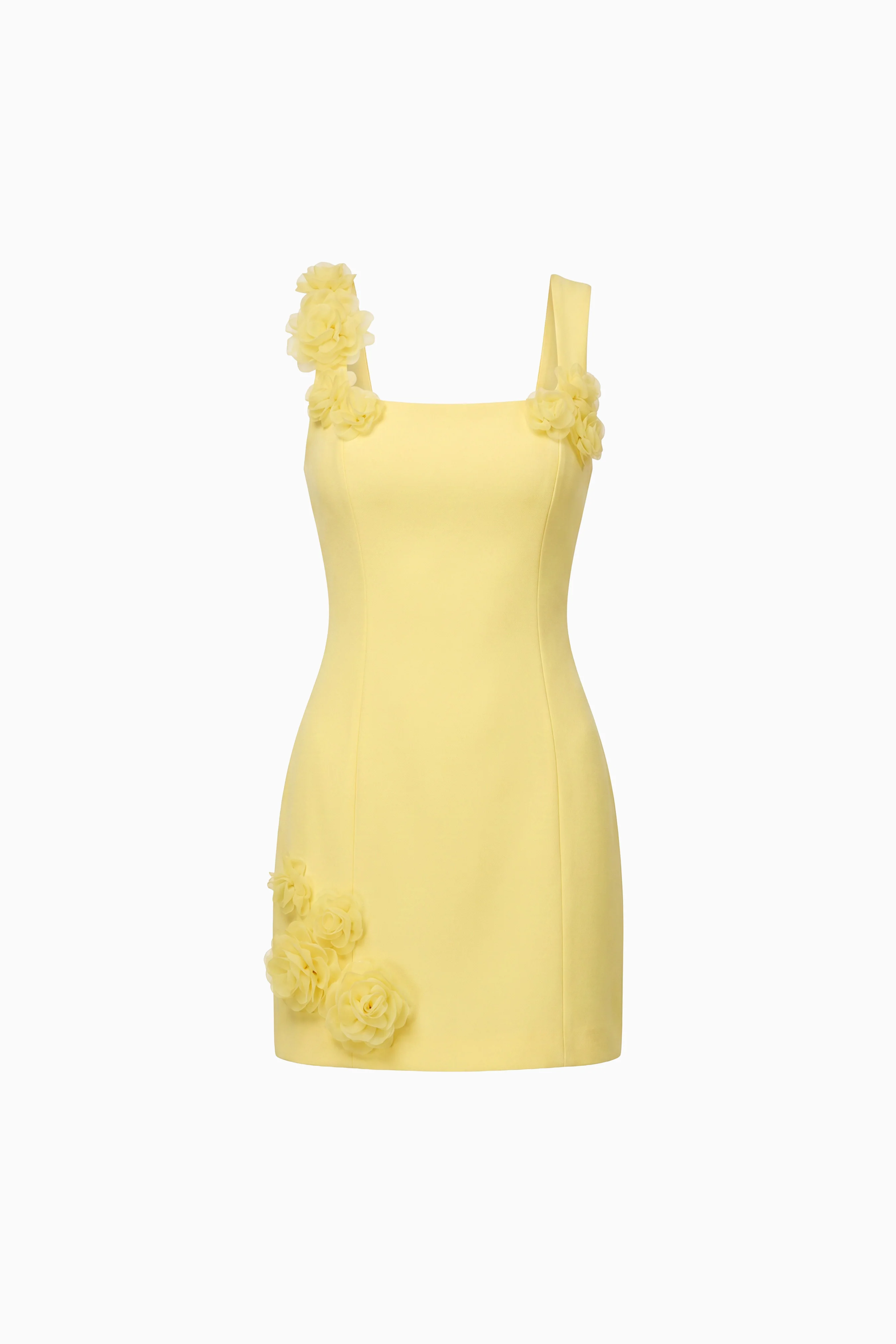 Trompe 3D Mini Dress In Yellow