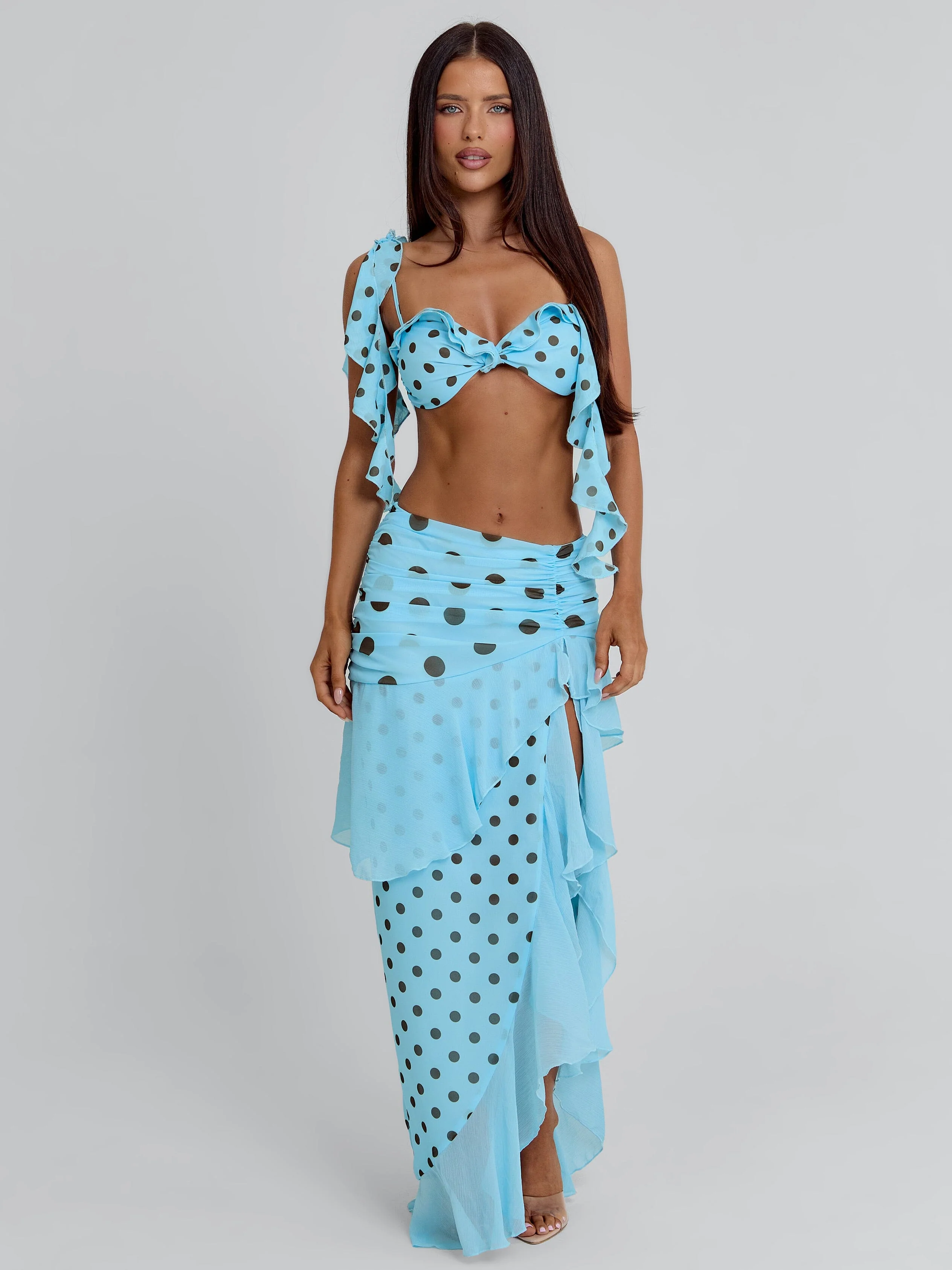 Farwin Top Blue Polka Dot