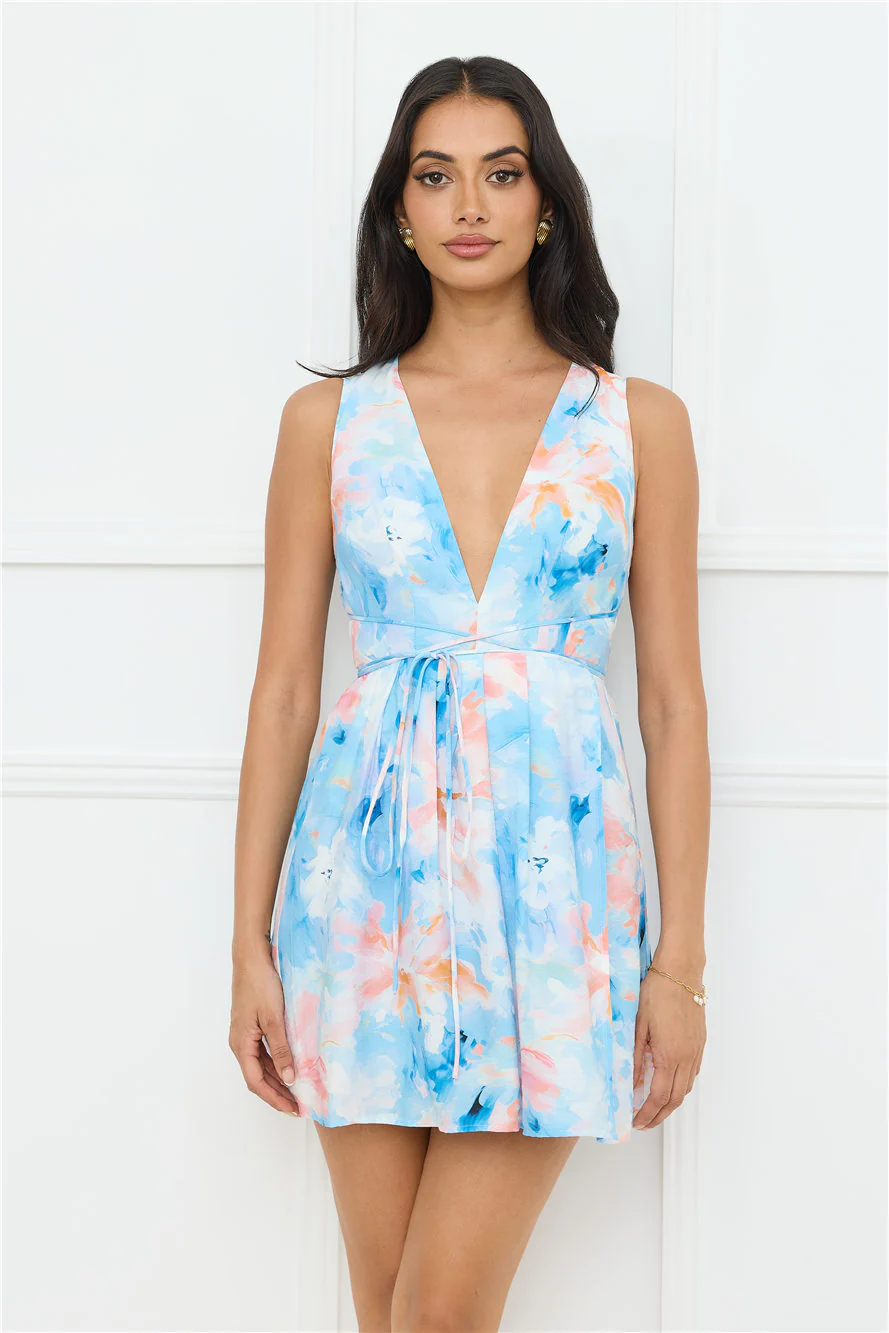 Dreamy Dusk Mini Dress Blue