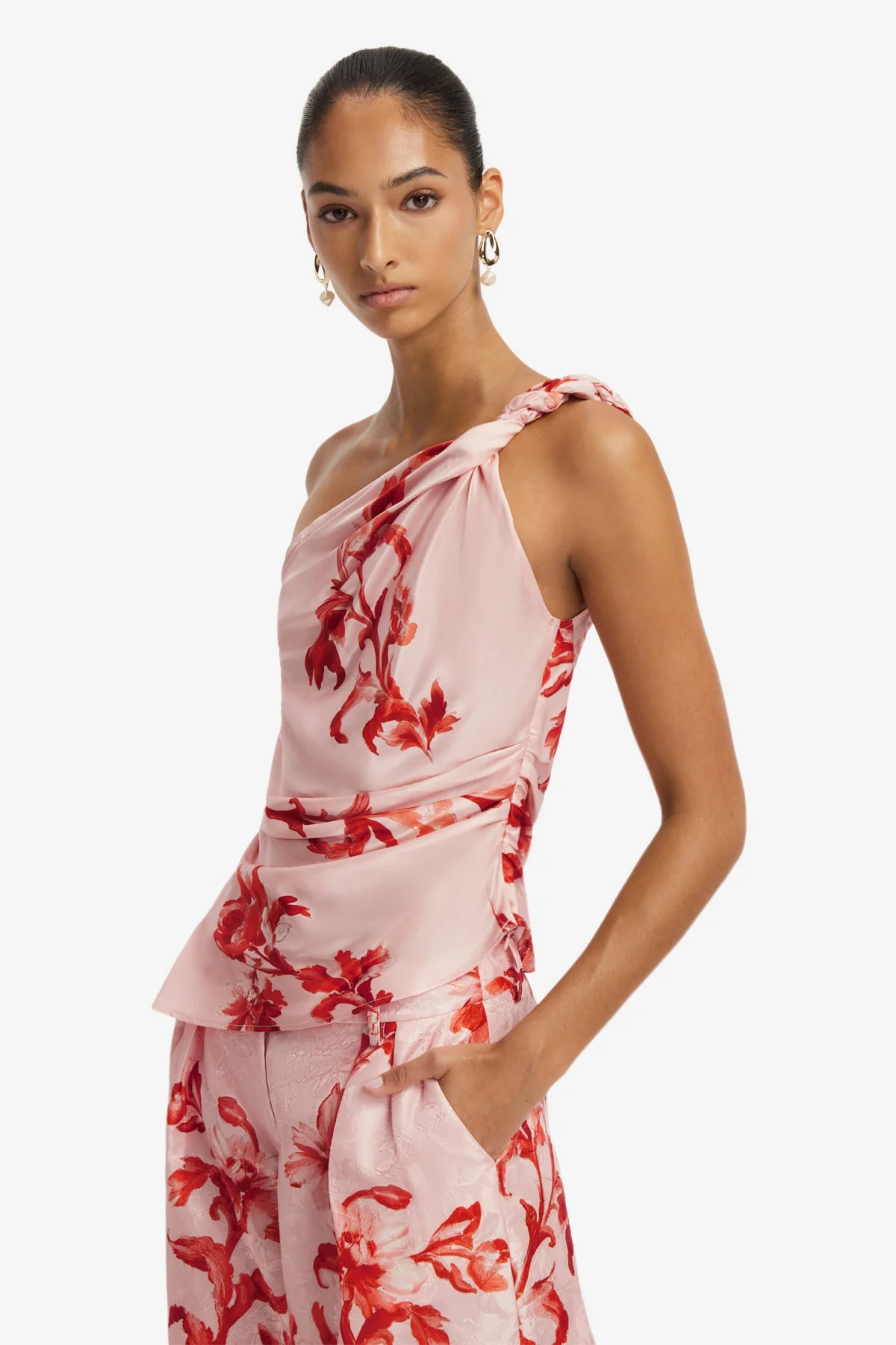 Elisha Jacquard Wide Leg Pants - Magnolia Print