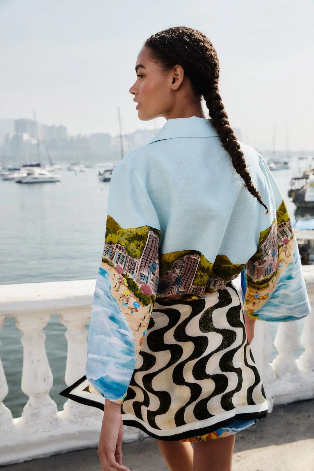 Multicolor Copacabana Beach Long Sleeve Kimono