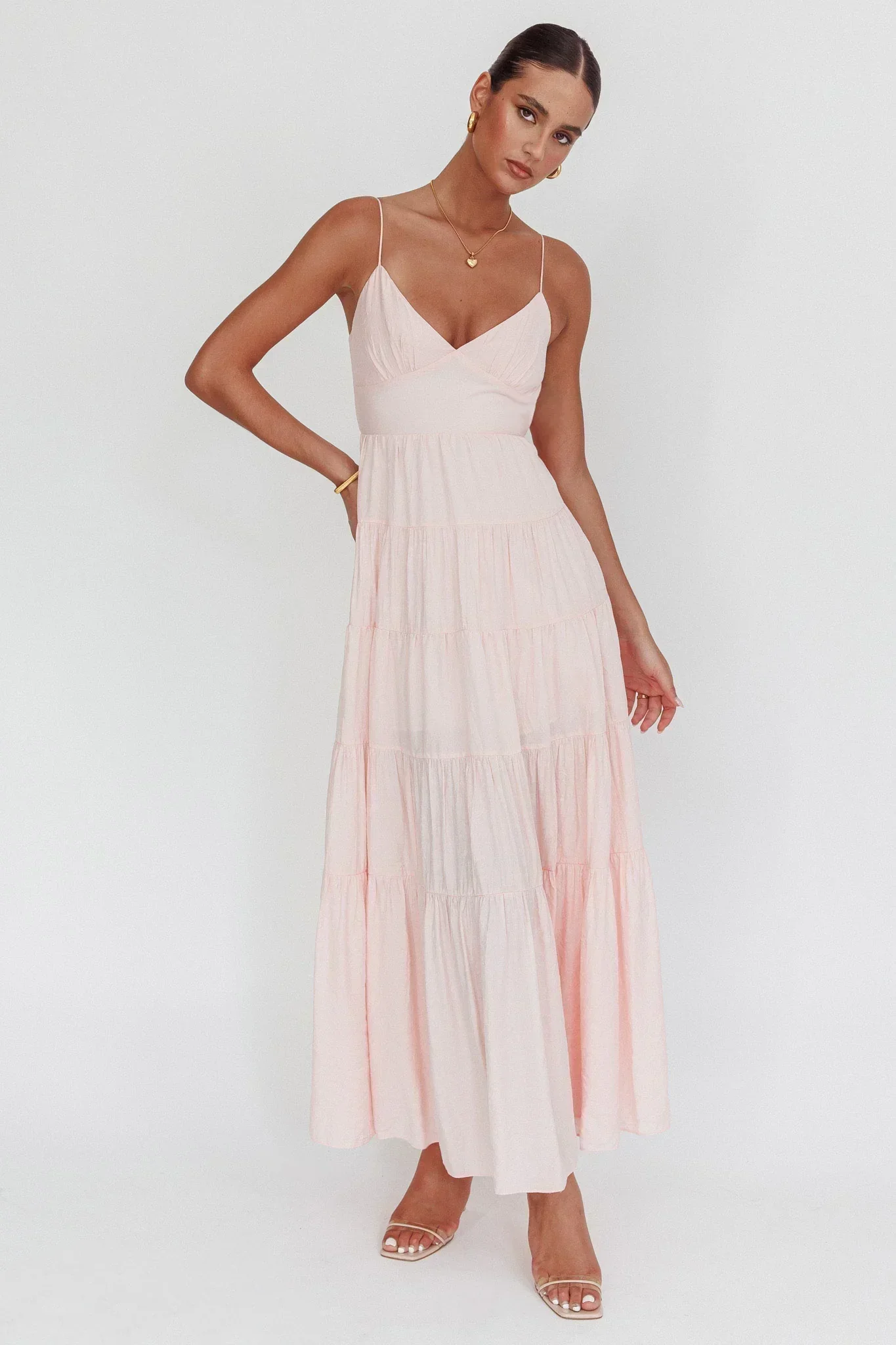 Main Attraction Cami Strap Maxi Dress Blush - luluinthesky