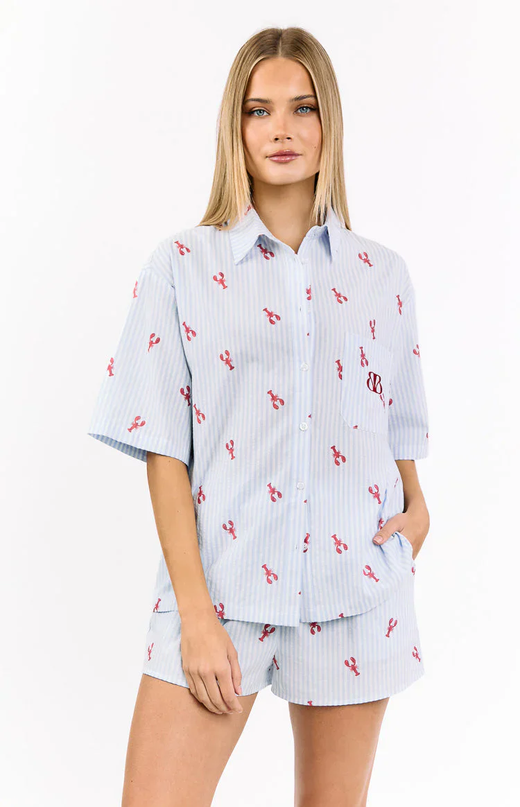 Alexea Lobster Print Pajama Shorts