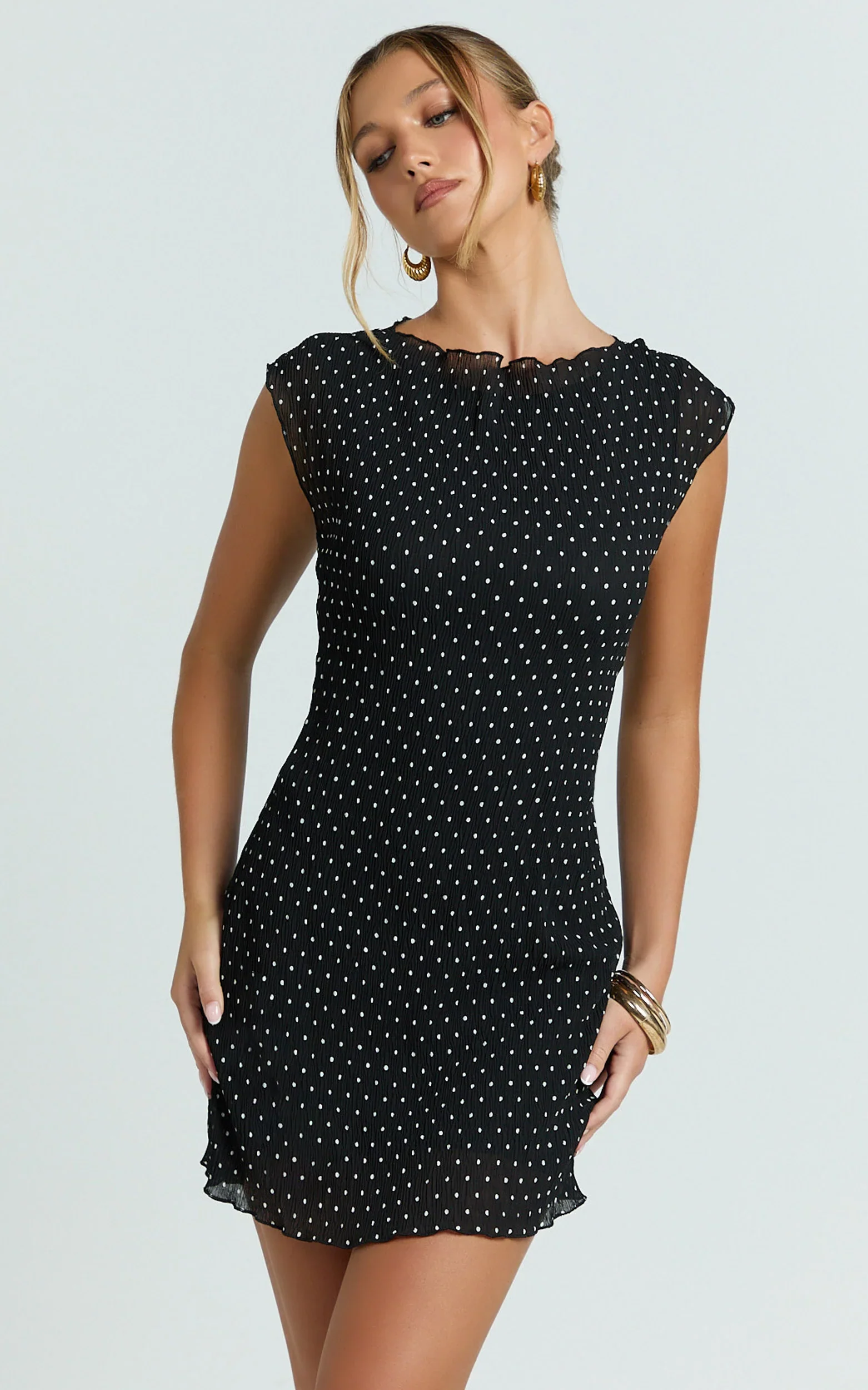 Lioness - Mariner Mini Dress - In Noir Polka
