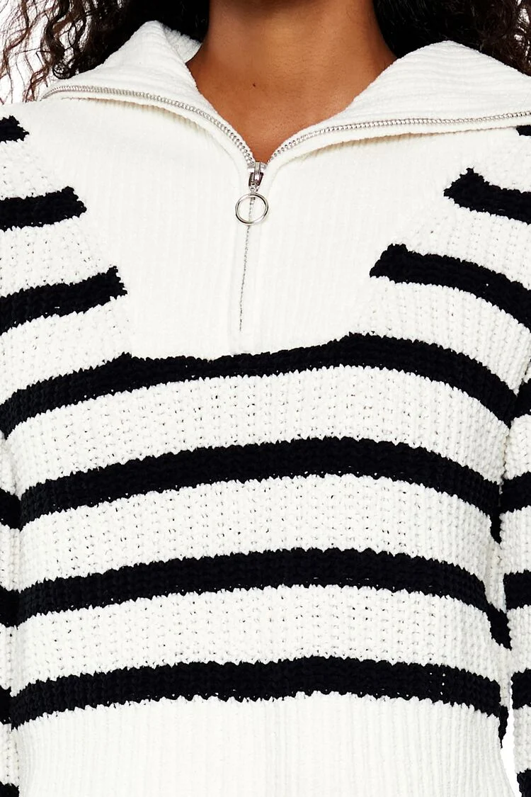 Striped Half-Zip Sweater