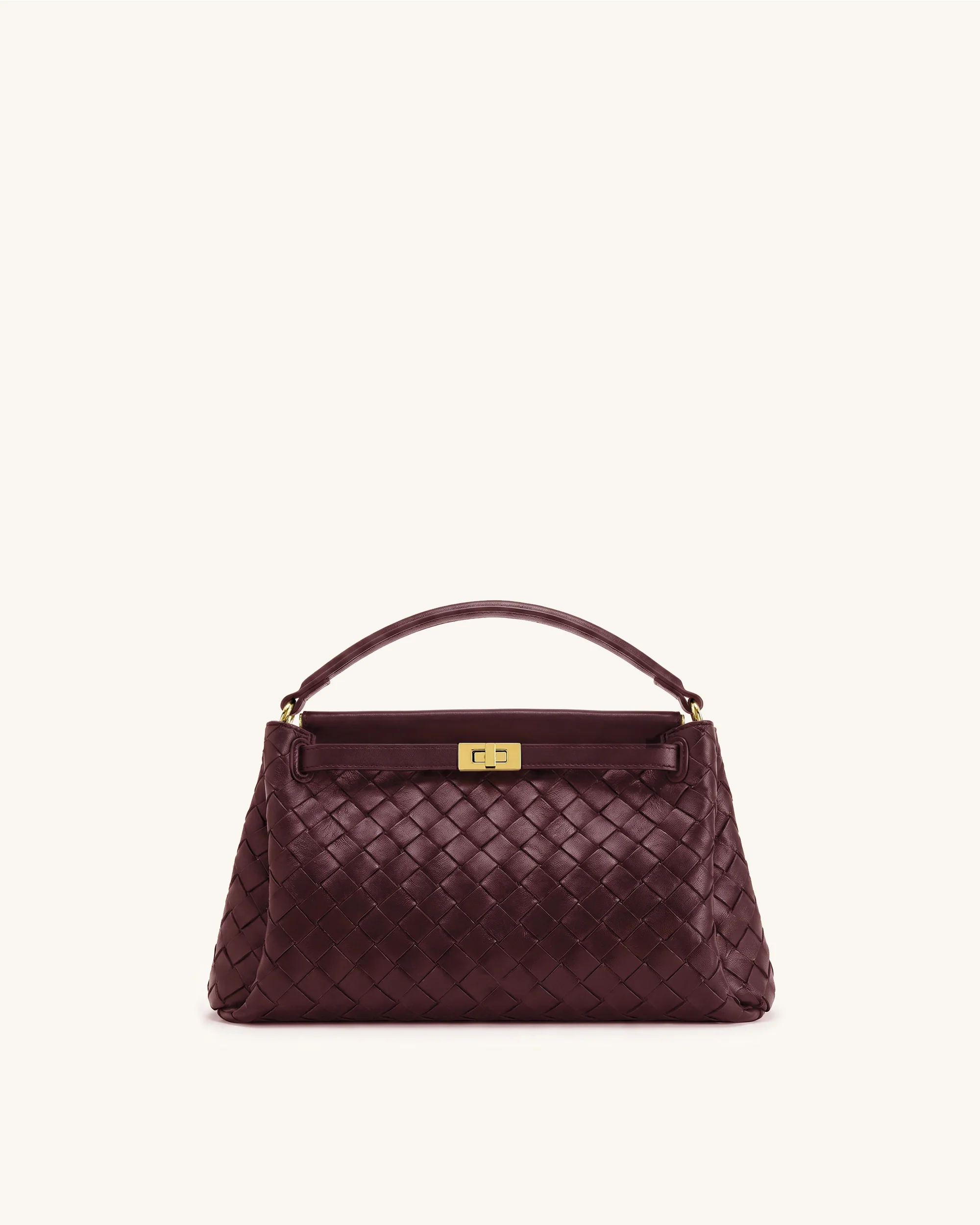 Carmen Woven Top Handle Bag - Vintage Red