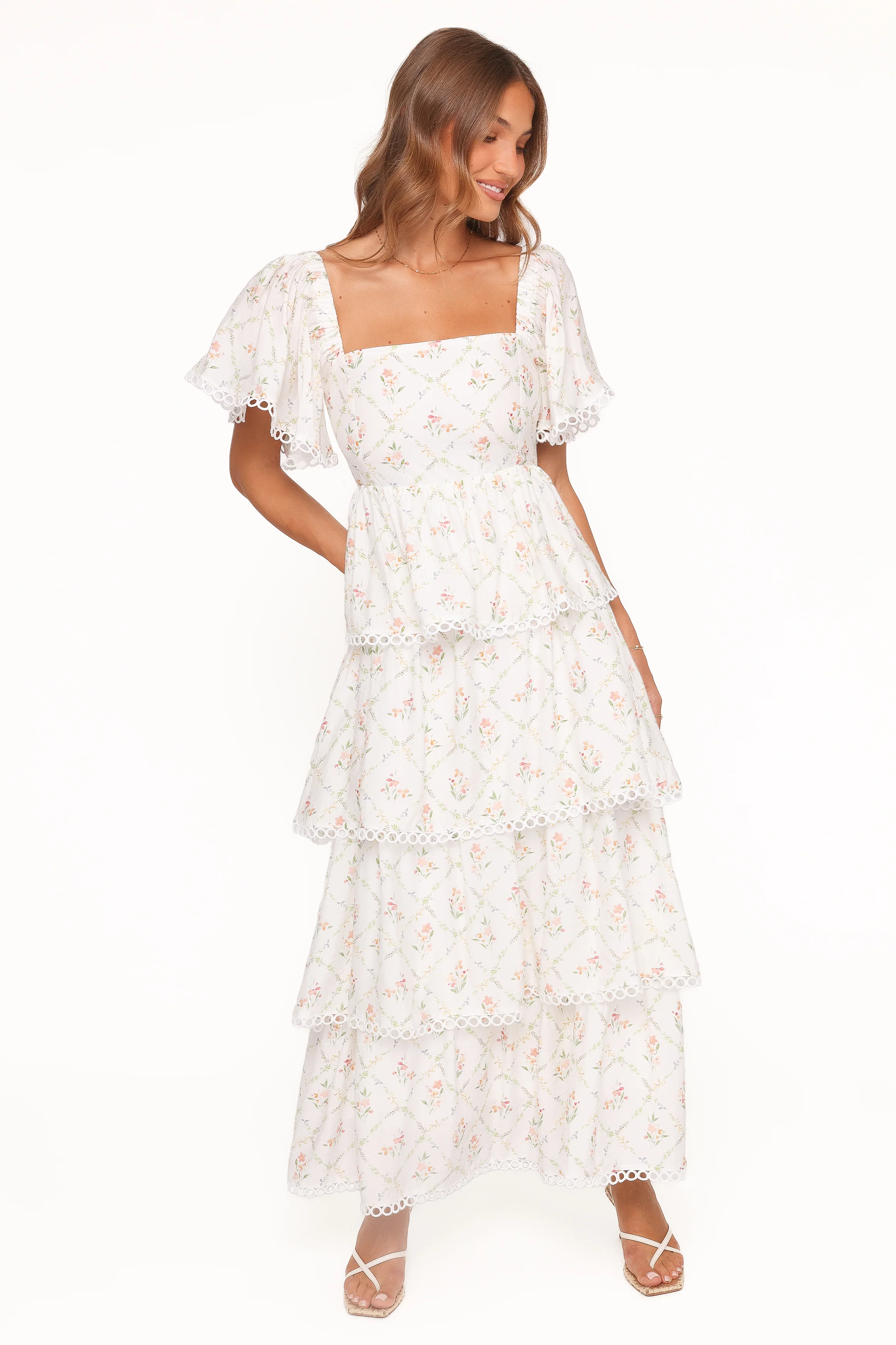 Chapel Maxi Dress - White Vintage Floral