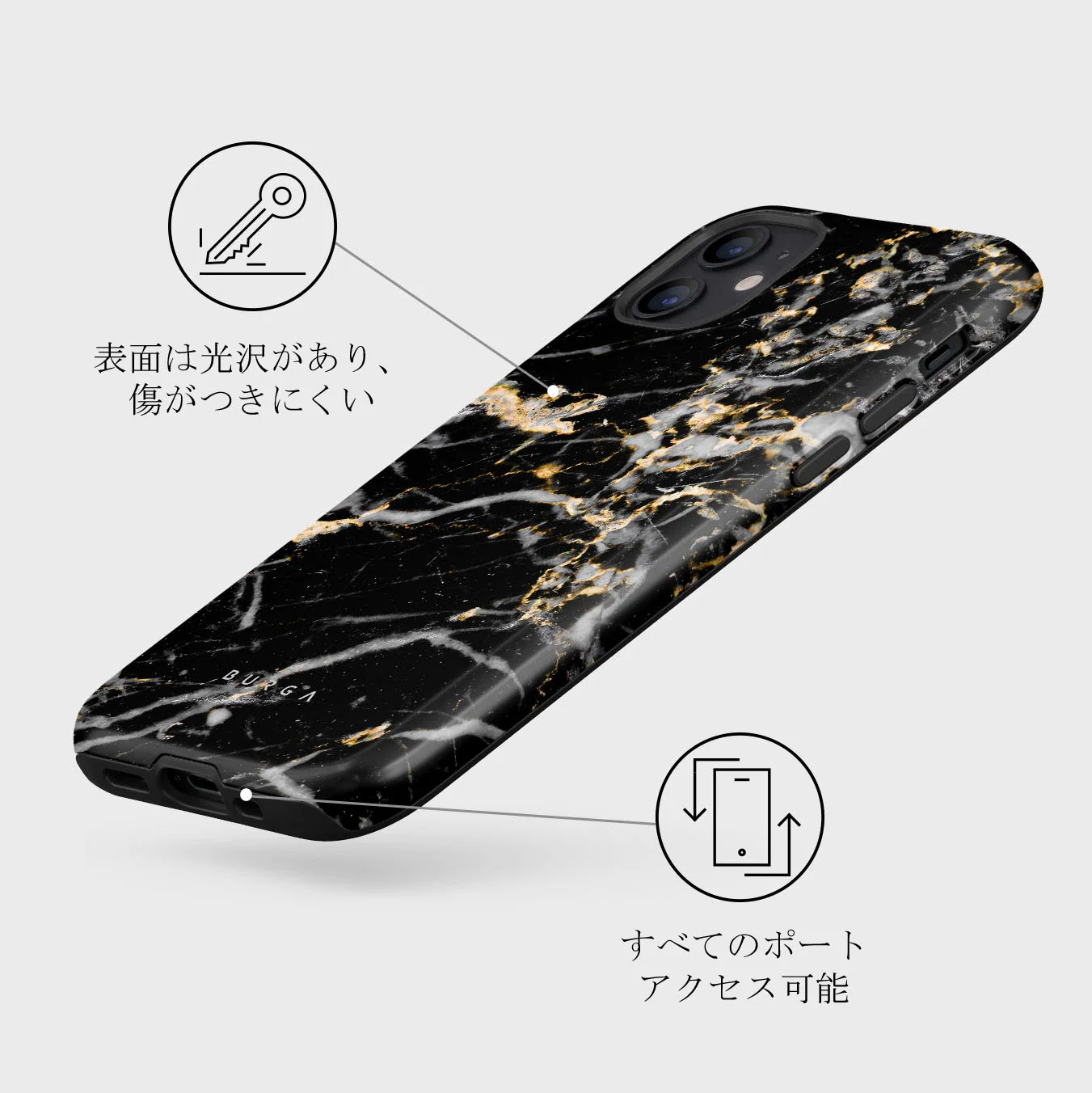 Make A Wish - Gold Marble iPhone 12 Mini ケース