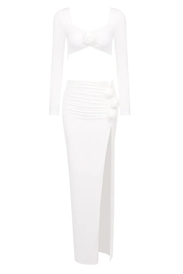 Rose High Split Maxi Dress
