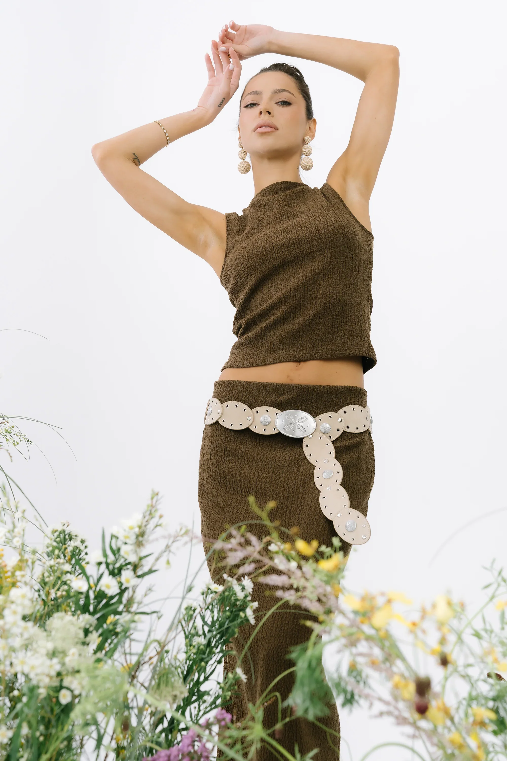 Opal Textured Top in Brown