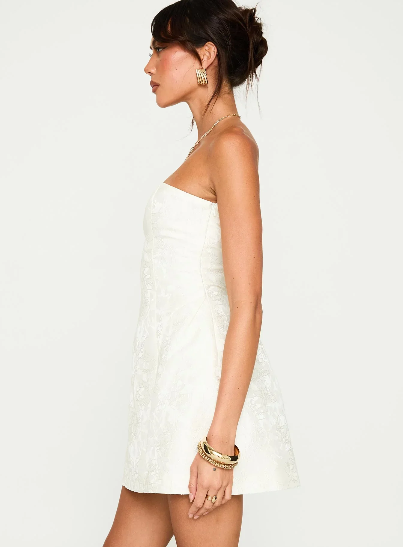 Heaven Sent Strapless Mini Dress White - luluinthesky