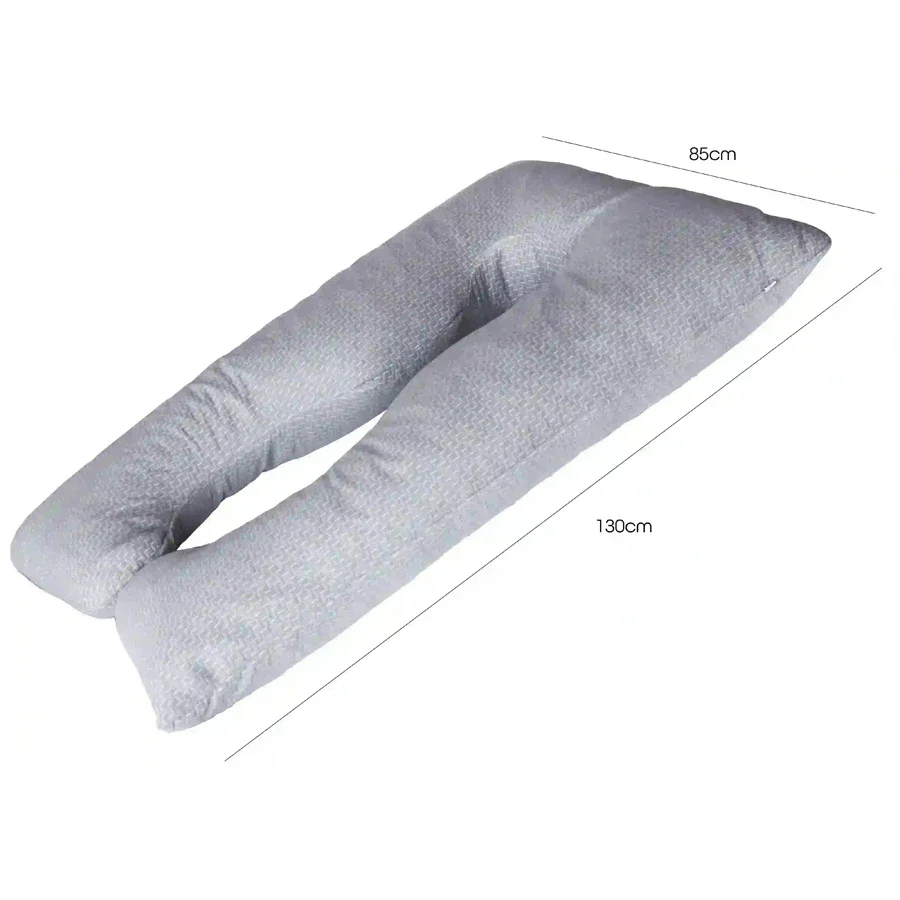 Moon Bamboo Full Body Pregnancy Pillow U-Shaped (Grey)