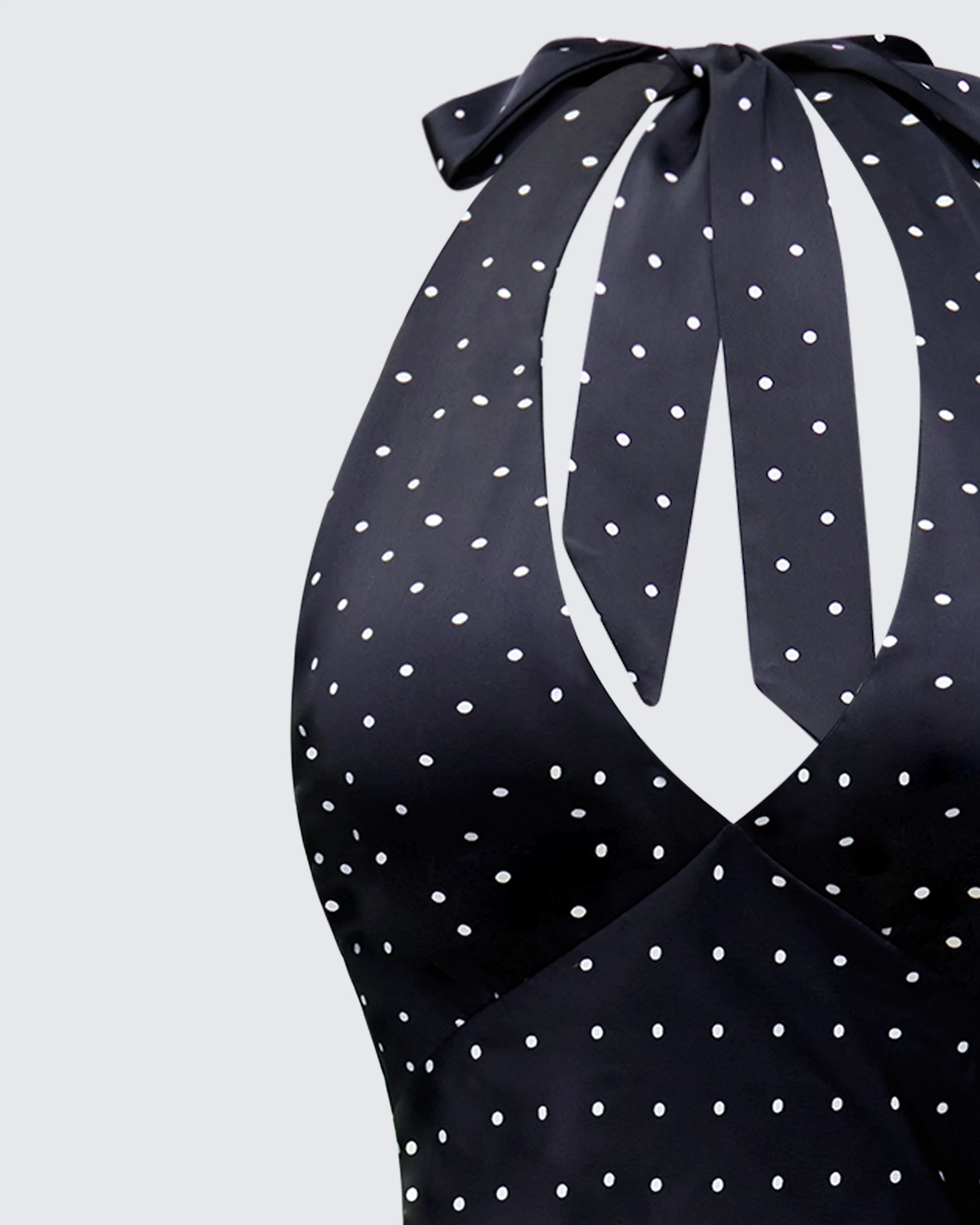 Anka Black Pin Spot Midi Dress