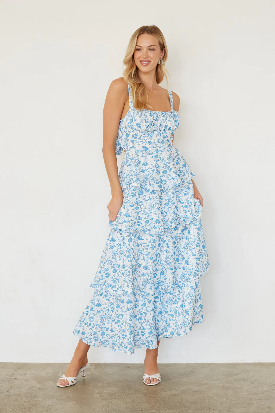 Everlee Bustier Tiered Maxi Dress