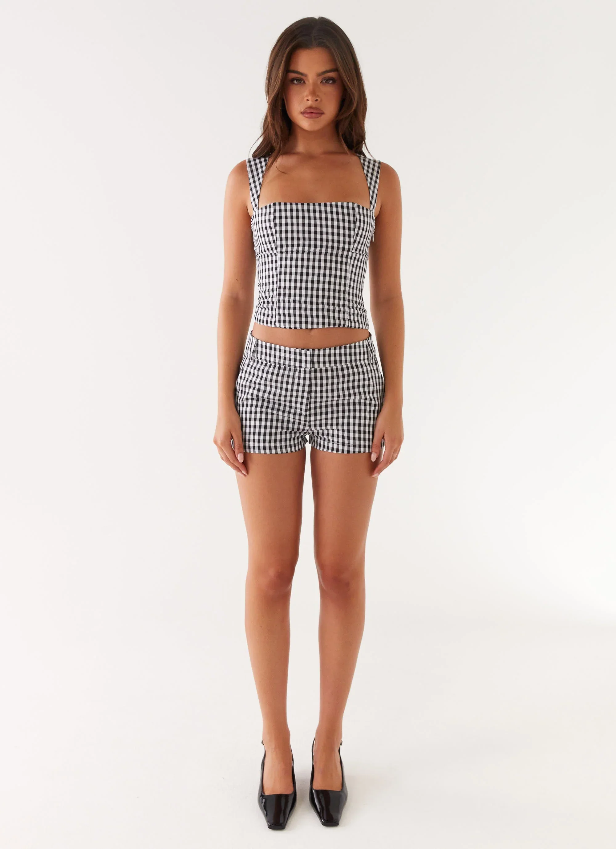 Clayton Tailored Shorts - Black Gingham