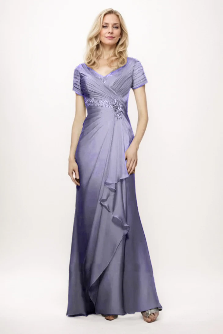 Sheath-Column Maxi Chiffon Mother Of The Bride Dress CM0277