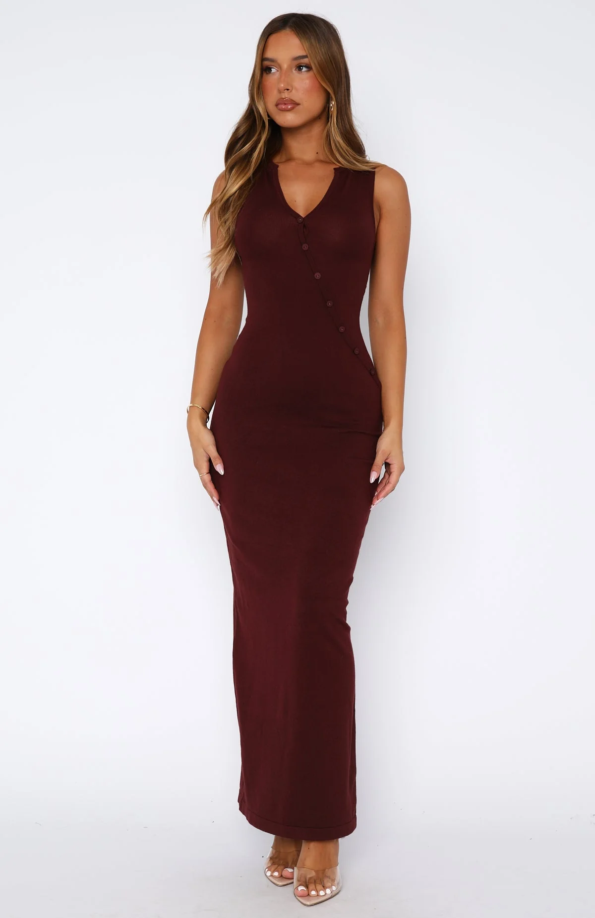 She's Back Maxi Dress Burgundy