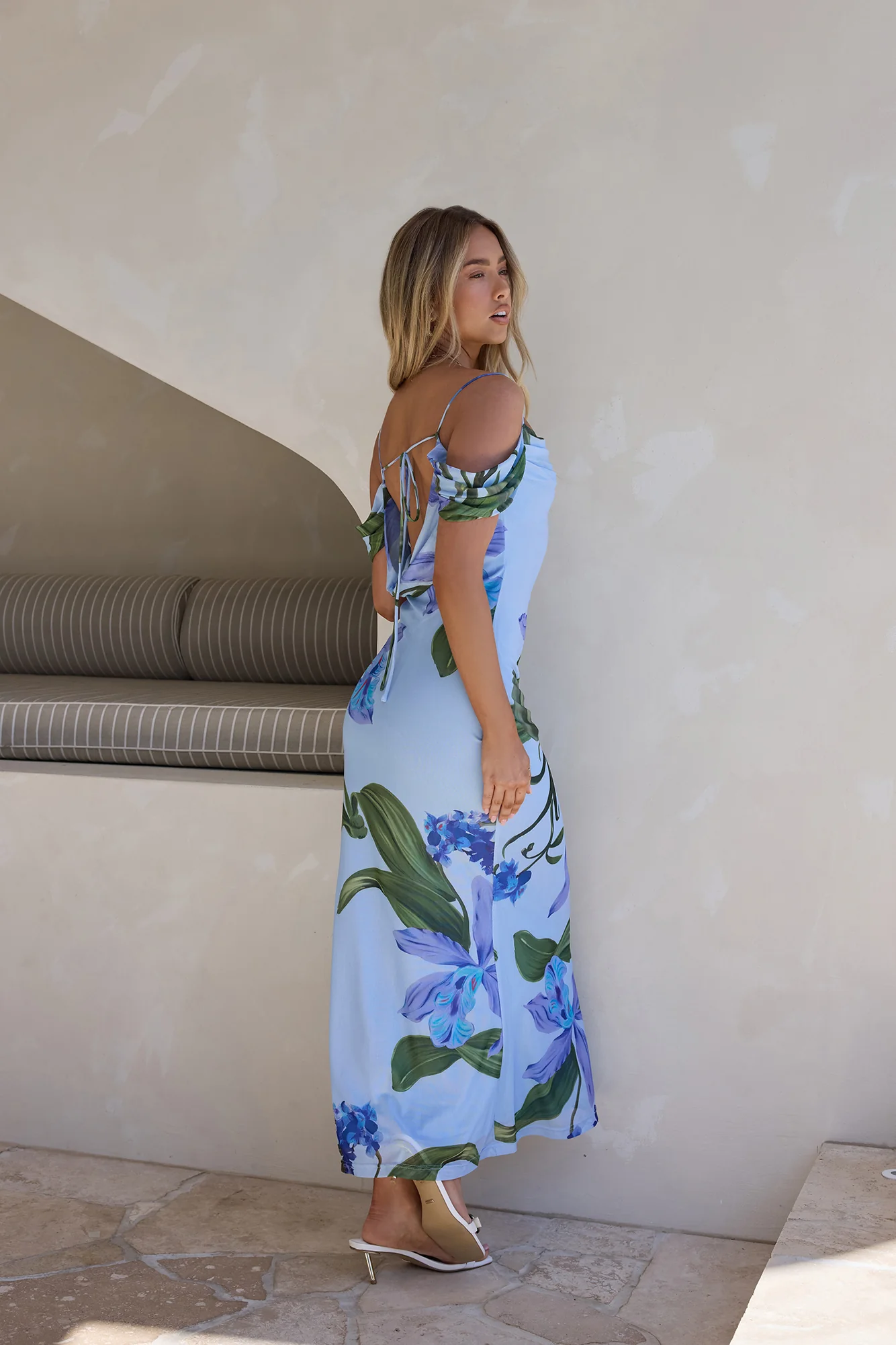 Lost In Your Eyes Mesh Maxi Dress Blue