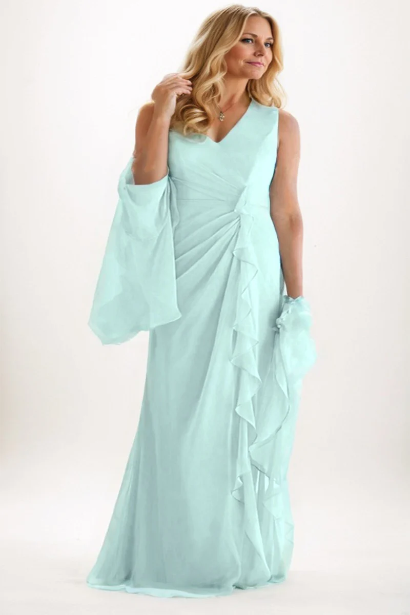 A-Line Maxi Chiffon Mother Dress CM0256