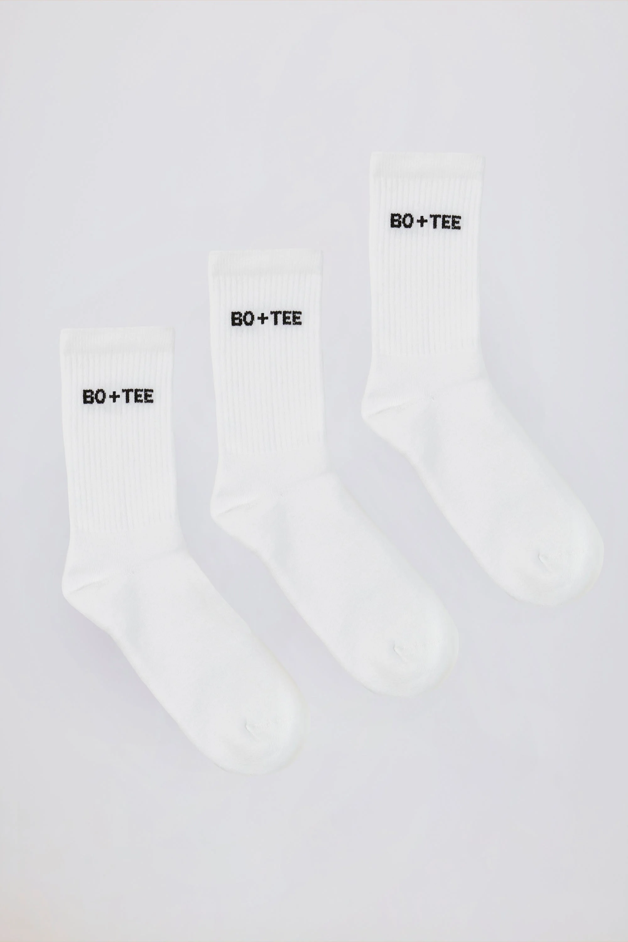 Ribbed Crew Sock Bundle in White