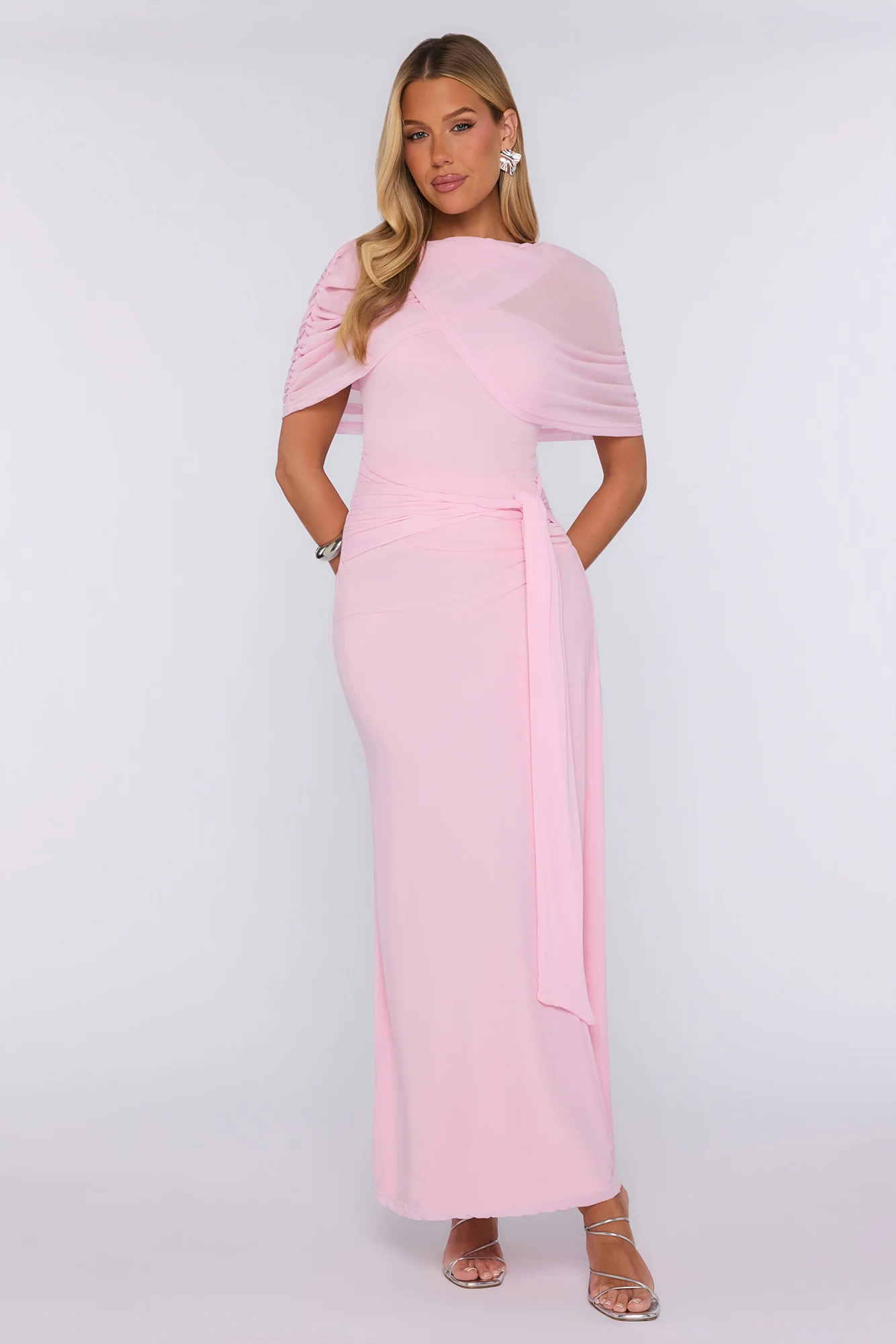 Starlit Nights Mesh Maxi Dress Pink