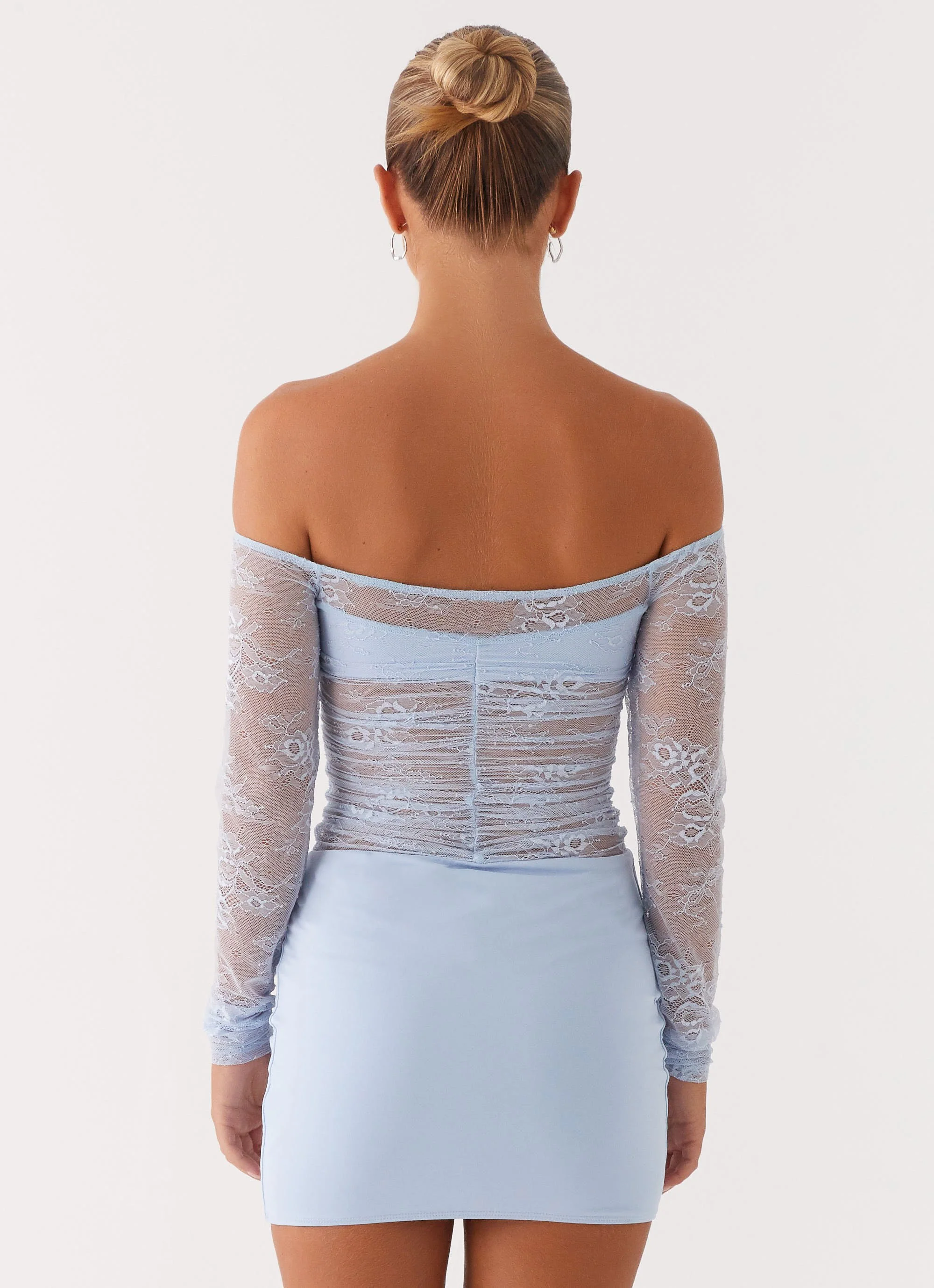 Collide Lace Mini Dress - Blue
