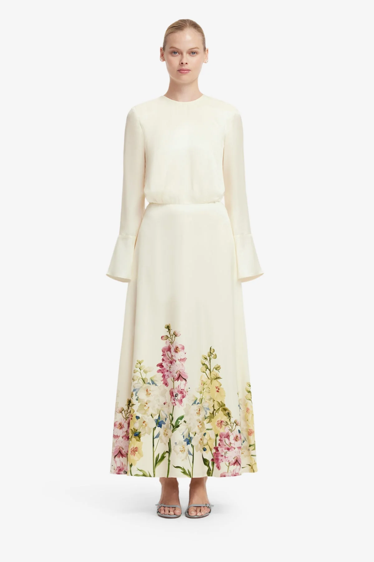 Kinsley Maxi Dress - Snapdragon Print in Snow