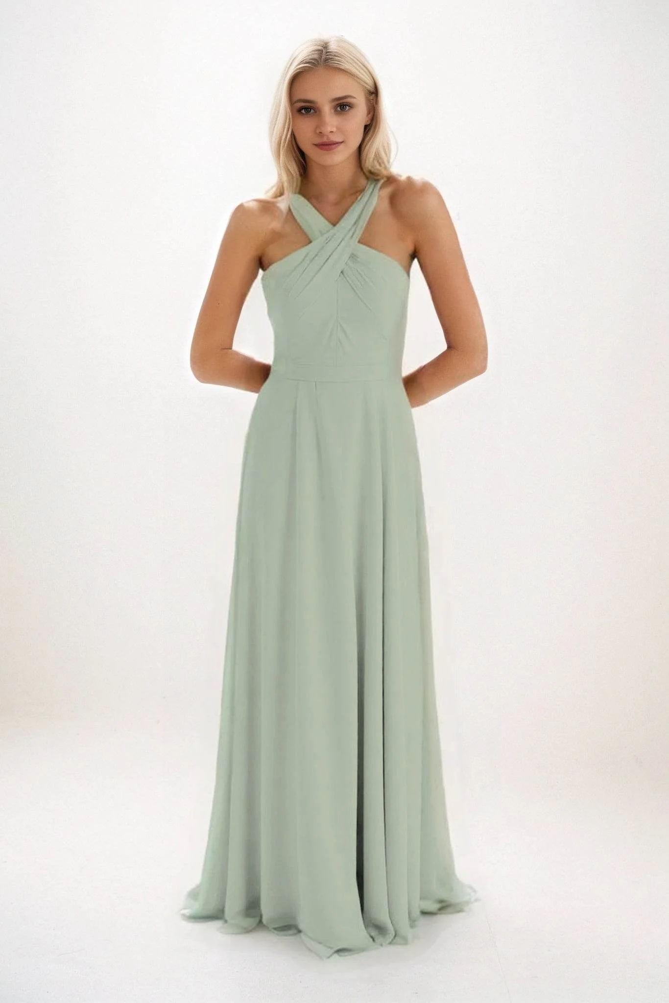 A-Line Maxi Chiffon Bridesmaid Dress CB0824