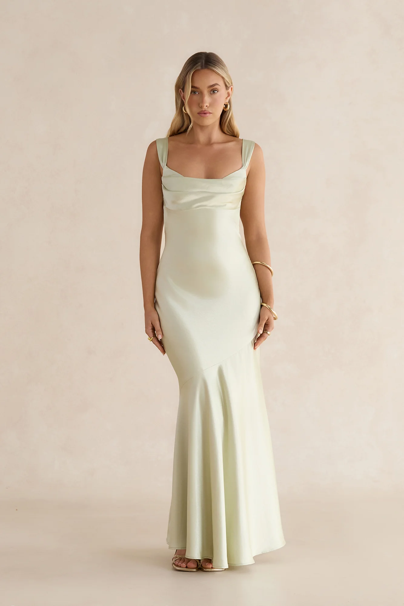 Wish From An Angel Satin Maxi Dress Sage