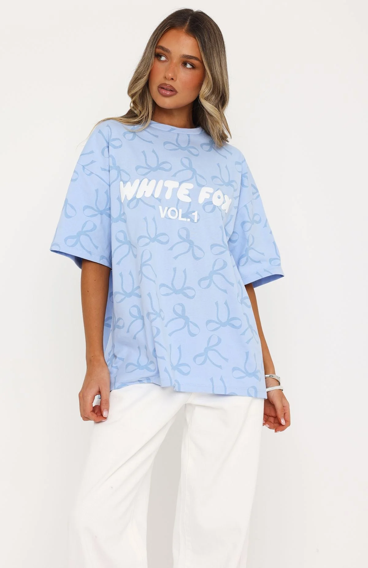 Vol. 1 Oversized Tee Blue Bow