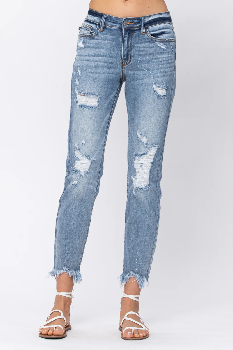 Alexis Light Bleach Splash Boyfriend Jeans