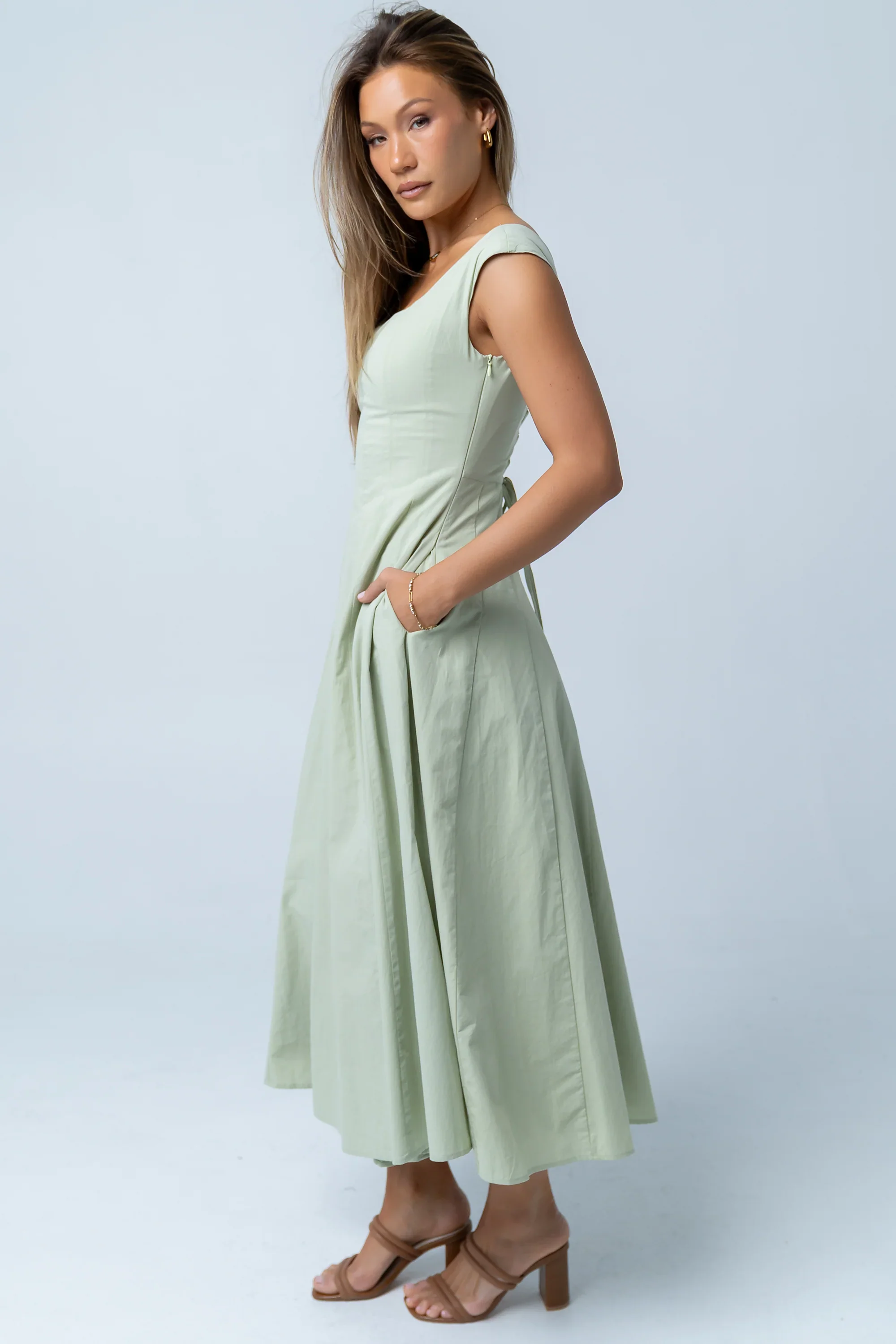 Colin Midi Dress in Sage