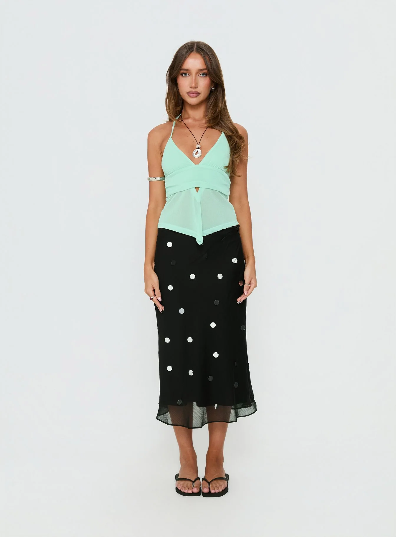 Averee Halter Top Mint Sparkle