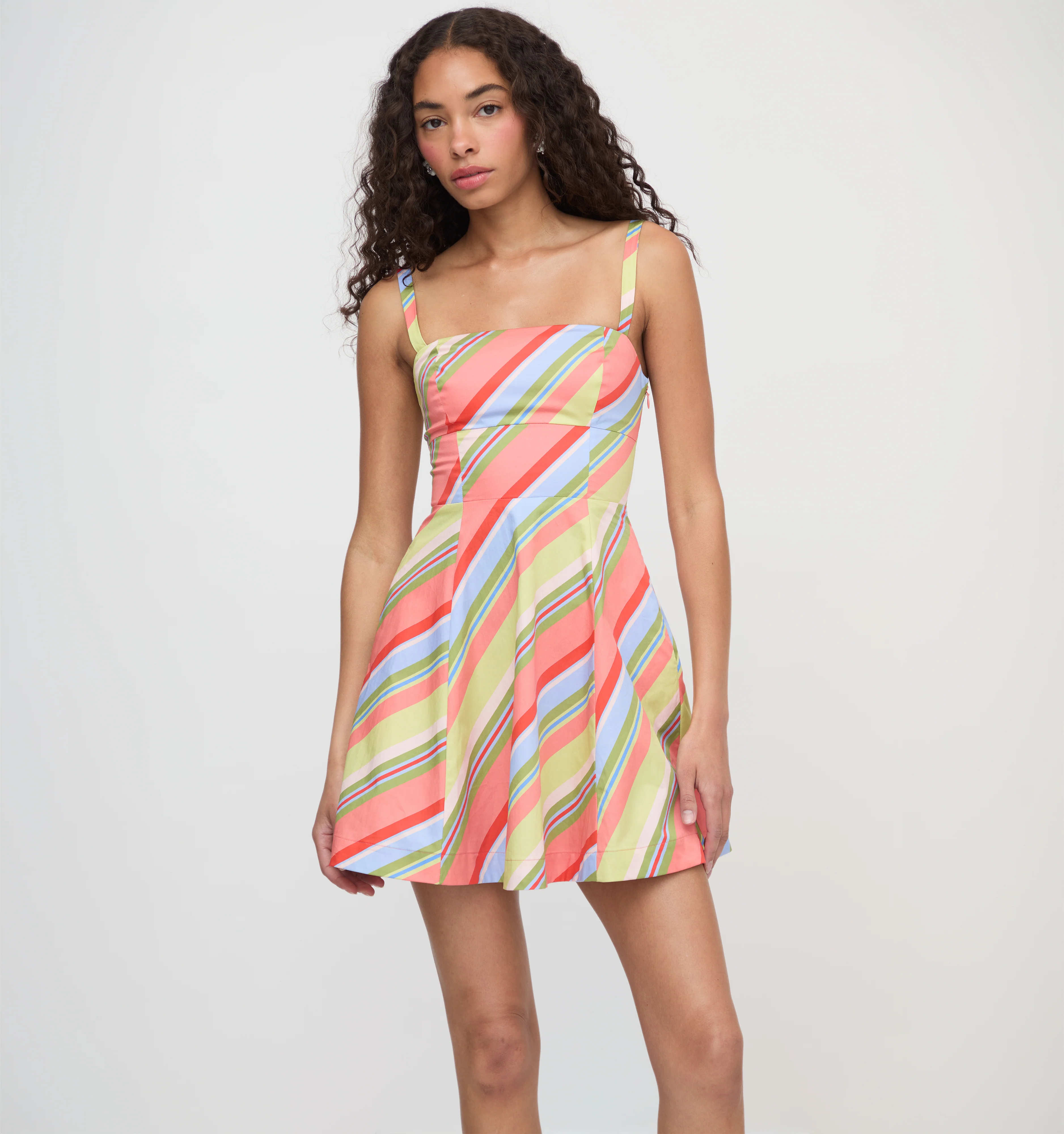 The Margot Mini Dress - Sherbet Stripe