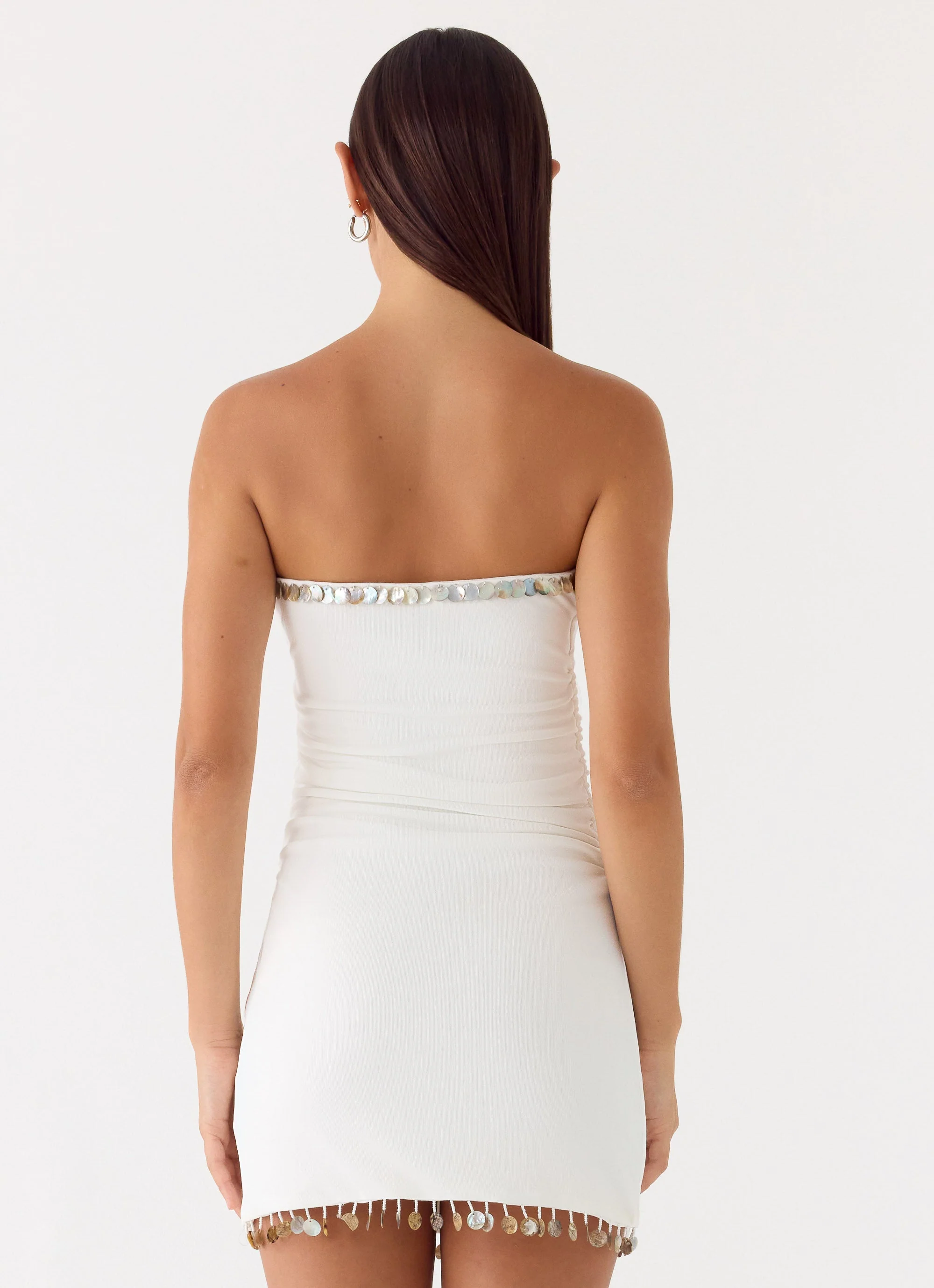 Rhiellie Strapless Mini Dress - White - luluinthesky