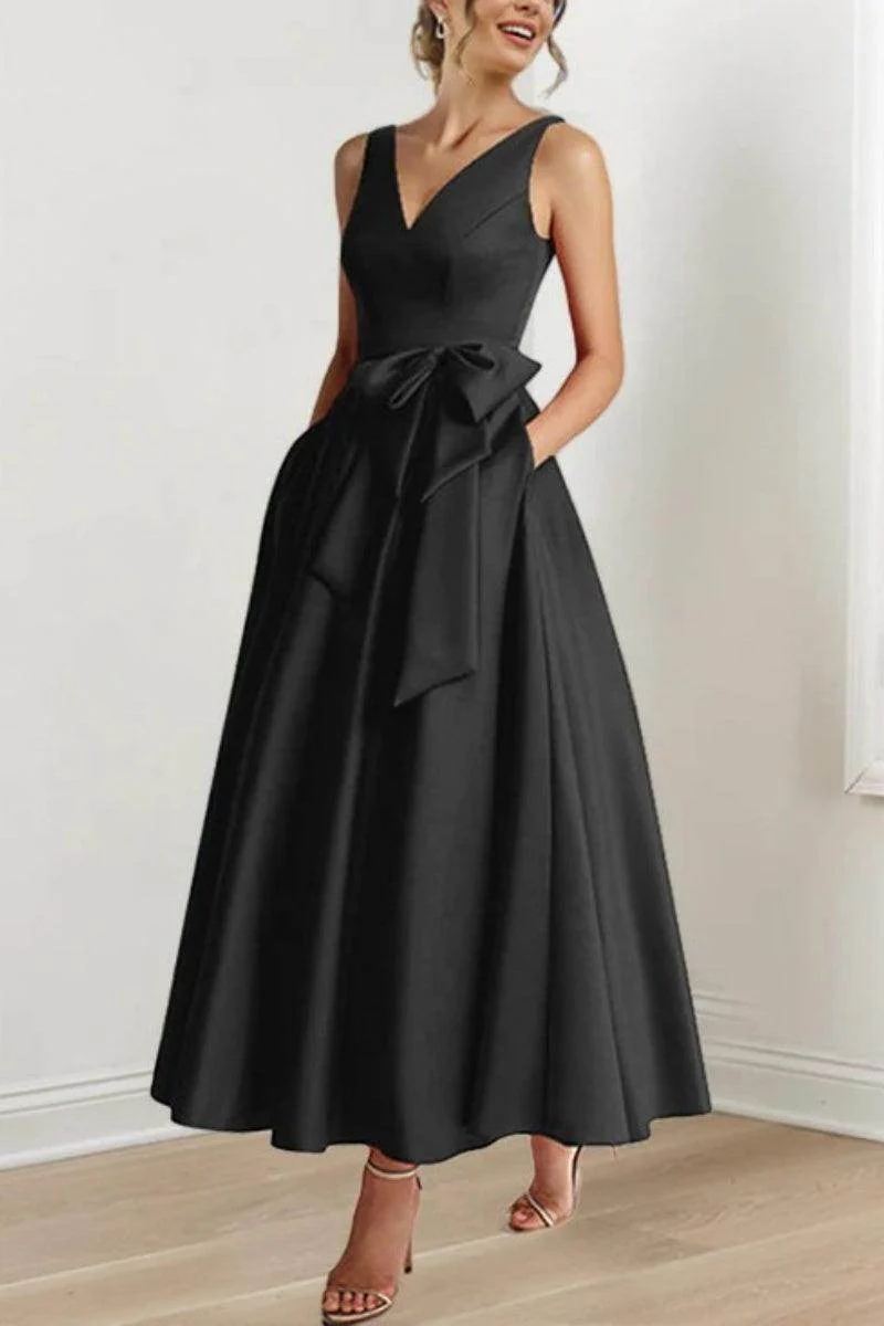 V Neck Sleeveless Ankle-Length Mother Of The Bride Dresses CM0331
