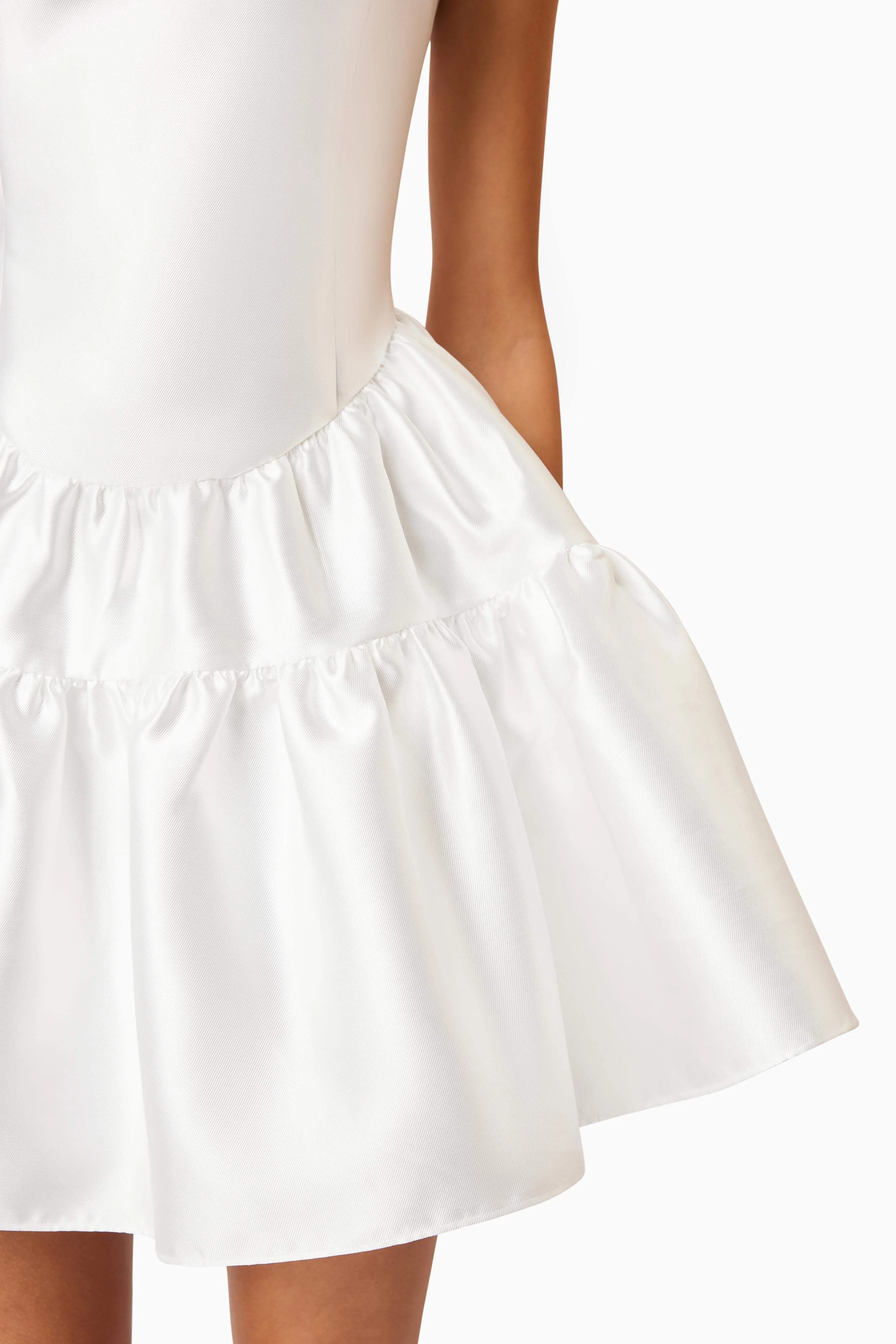 Oleander Fit And Flare Mini Dress In White