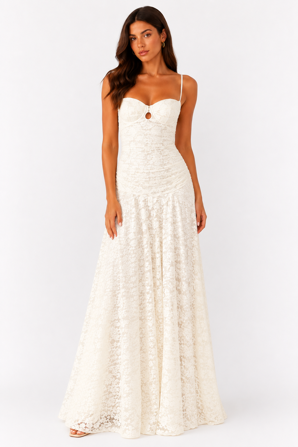 Elsa Maxi Dress Ivory back view romantic maxi dress