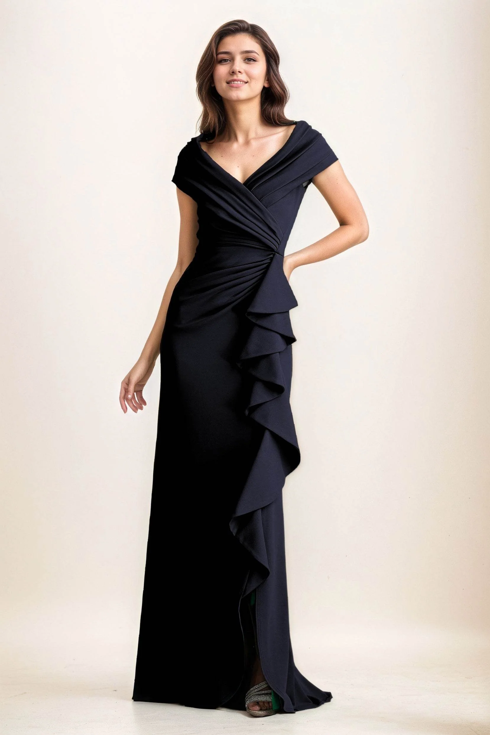 Sheath-Column Maxi Elastic Cloth Wedding Guest Dress CG0280
