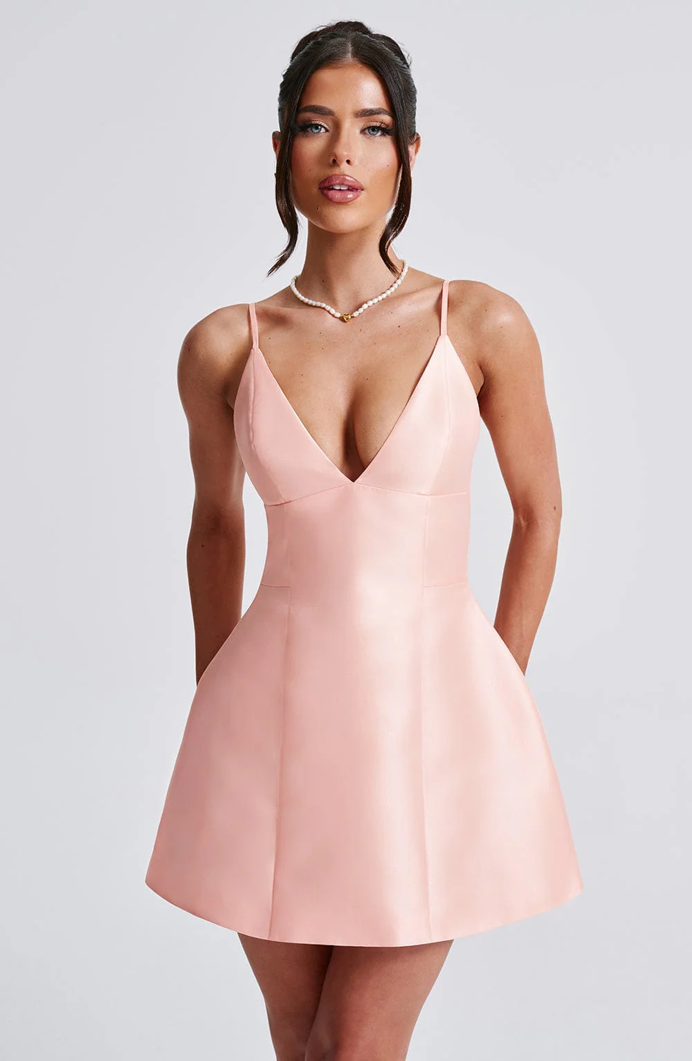 Nicole Mini Dress - Peach