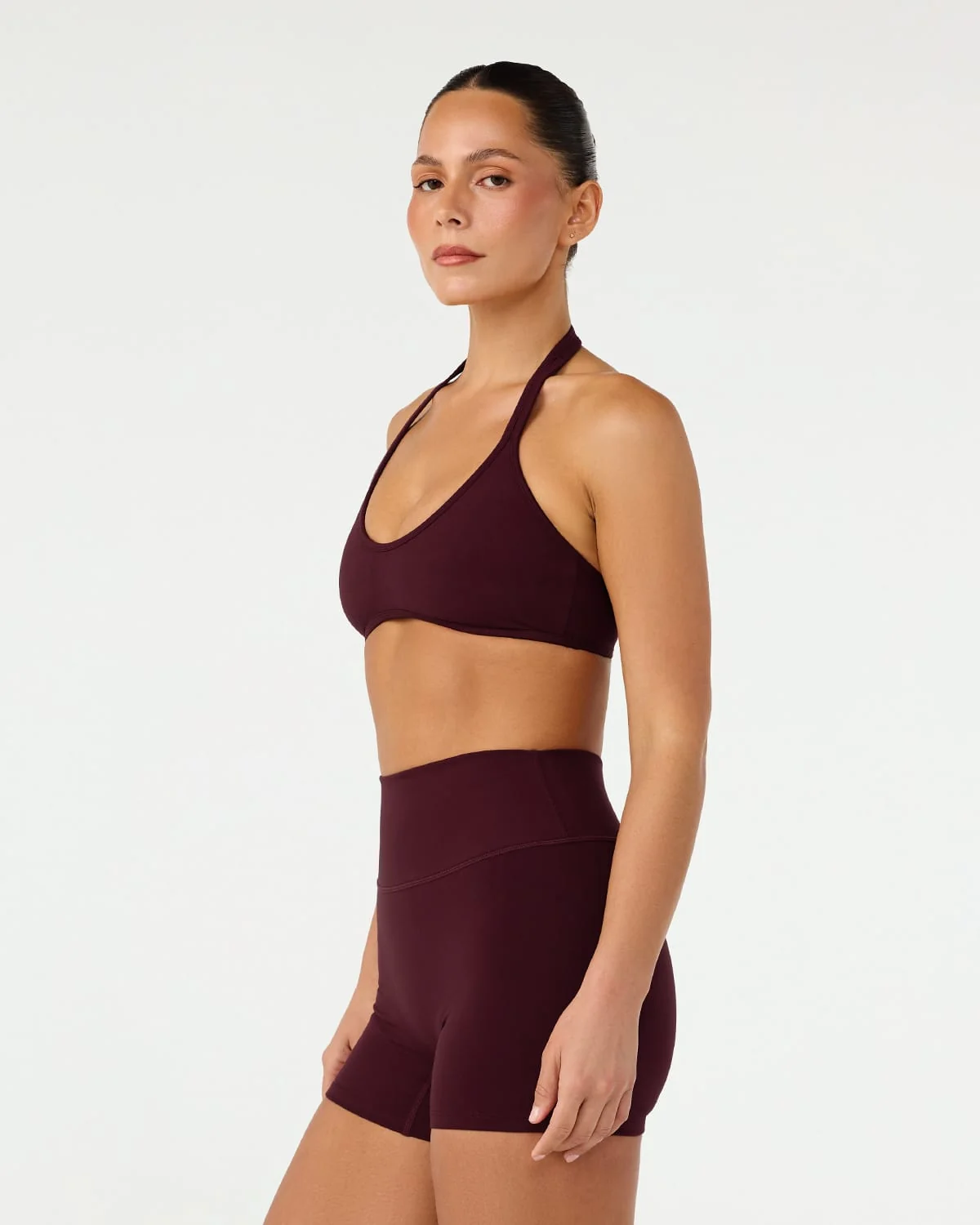 Serenity Soft Halter Contour Crop | Wine
