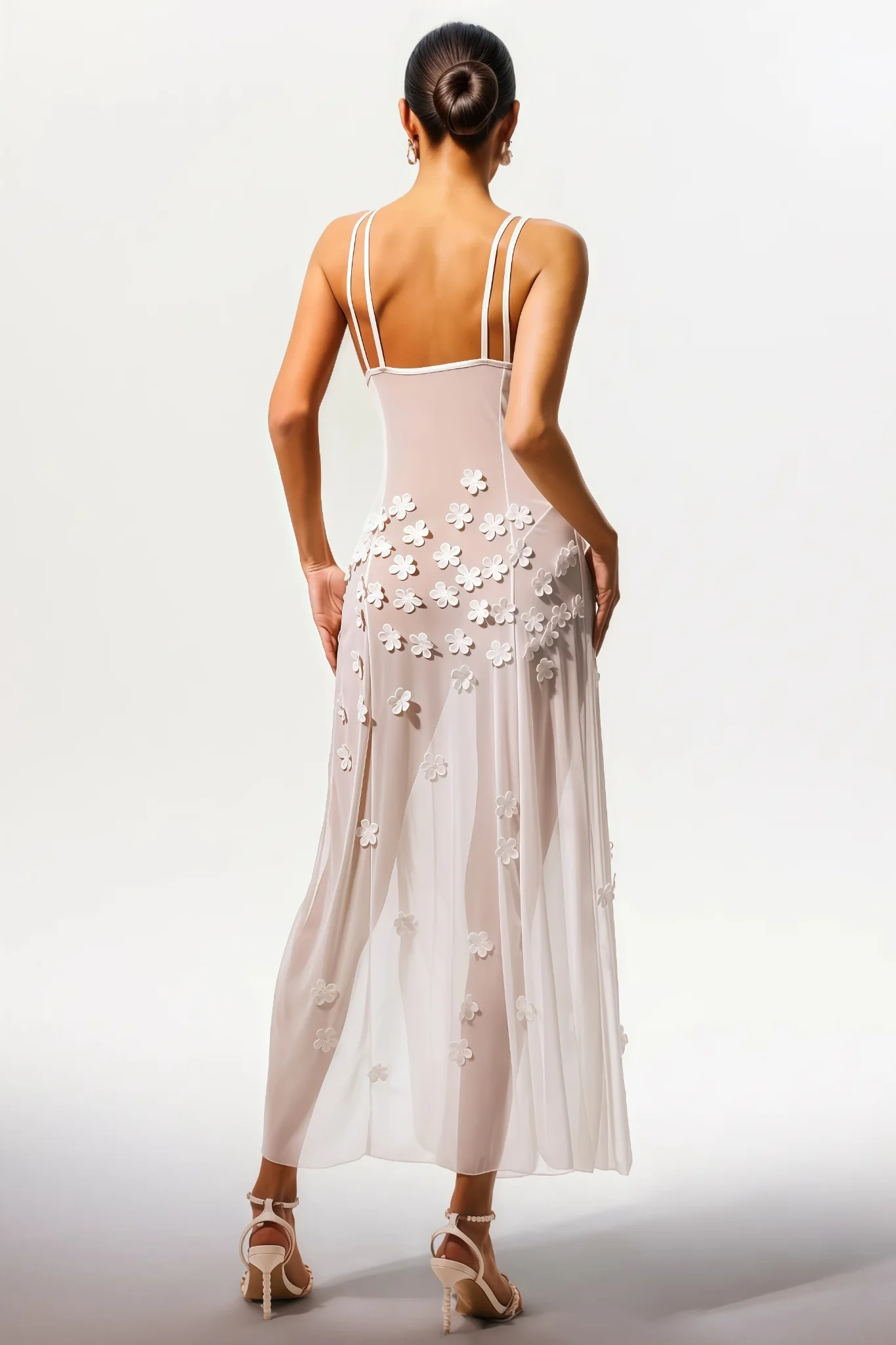 Neve Sleeveless Flowers V-Neck Slit Maxi Dress