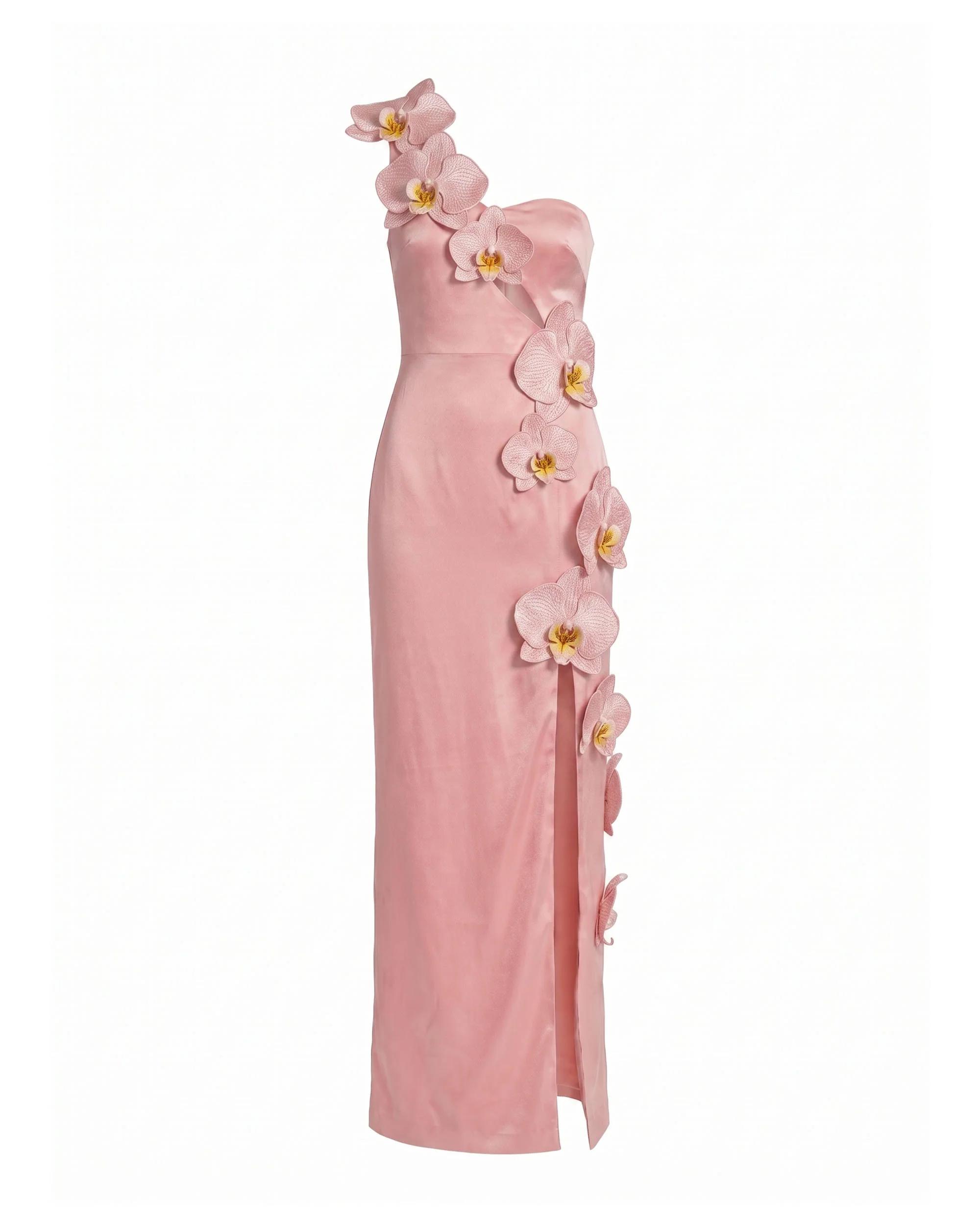 Orchid Embellished Cutout Slit Maxi Dress - Blush Pink - FASHION NOB