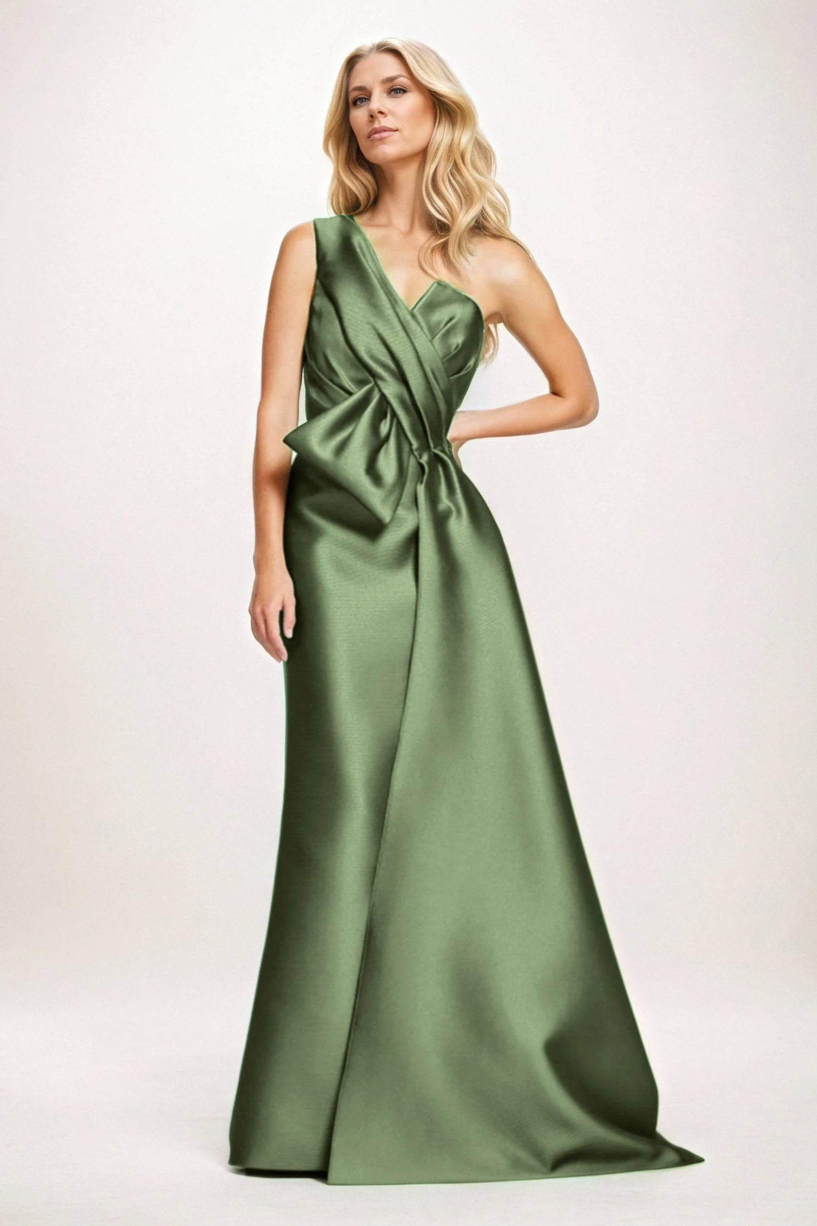 Sheath-Column Maxi Satin Mother of the Bride Dresses CM0410