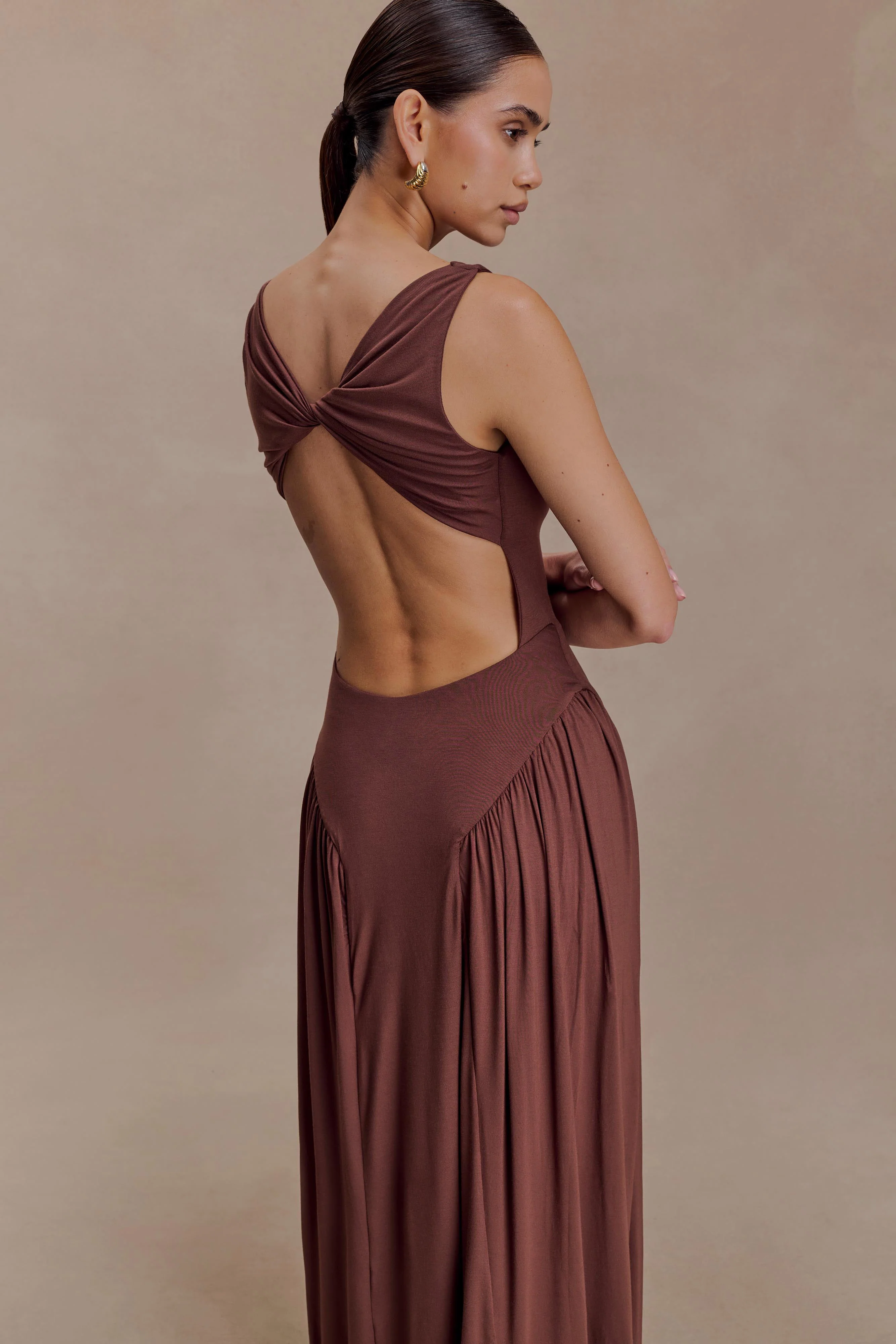 Marnie Modal Sleeveless Maxi Dress - Chocolate